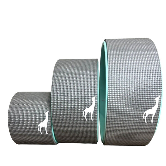 Plexus Wheel Set Of 3 Stretch Yoga Roller 12" 10" 6" Back Pain Relief Teal Grey