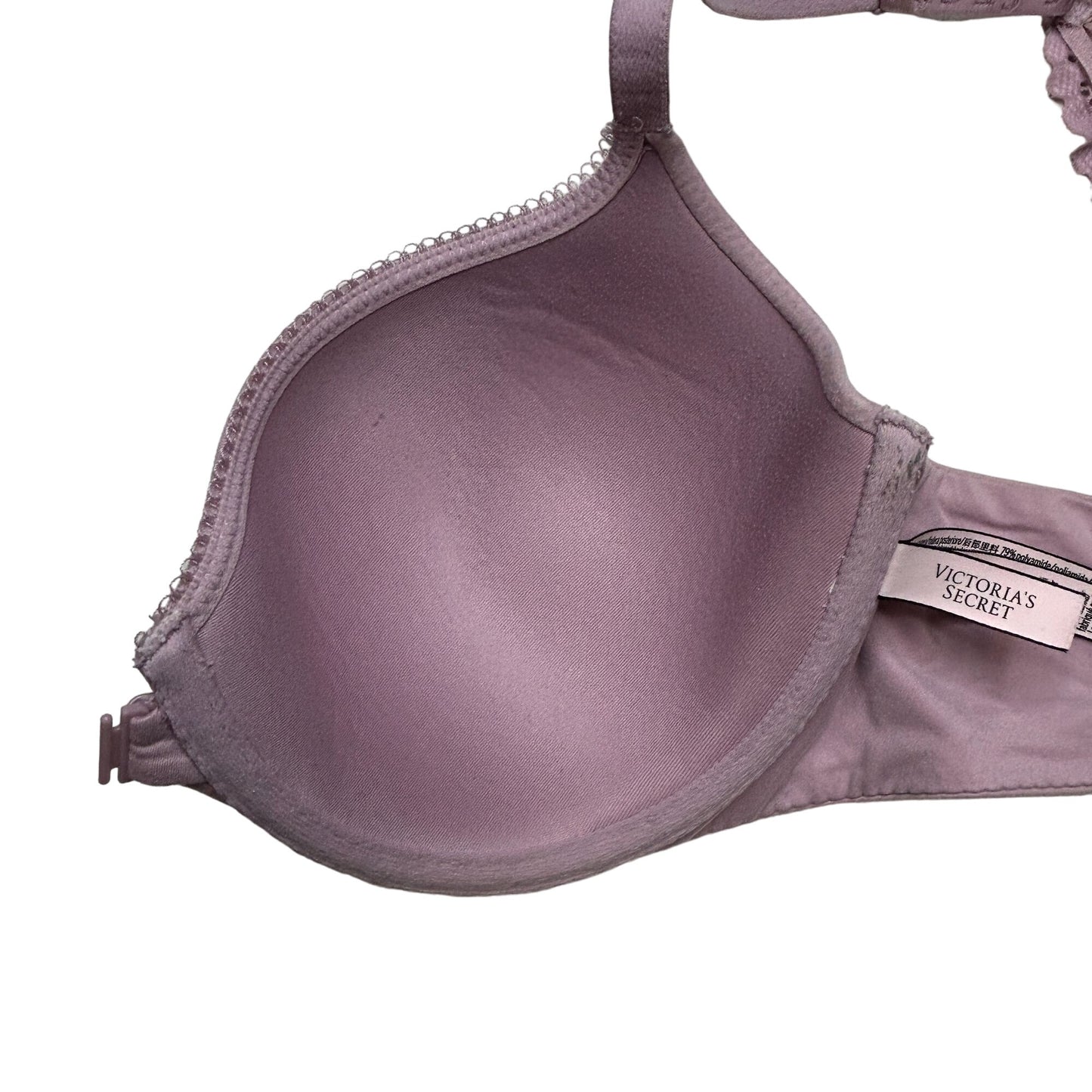 Victoria's Secret 36D Body by Victoria Racerback Demi Bra Purple Front Closure