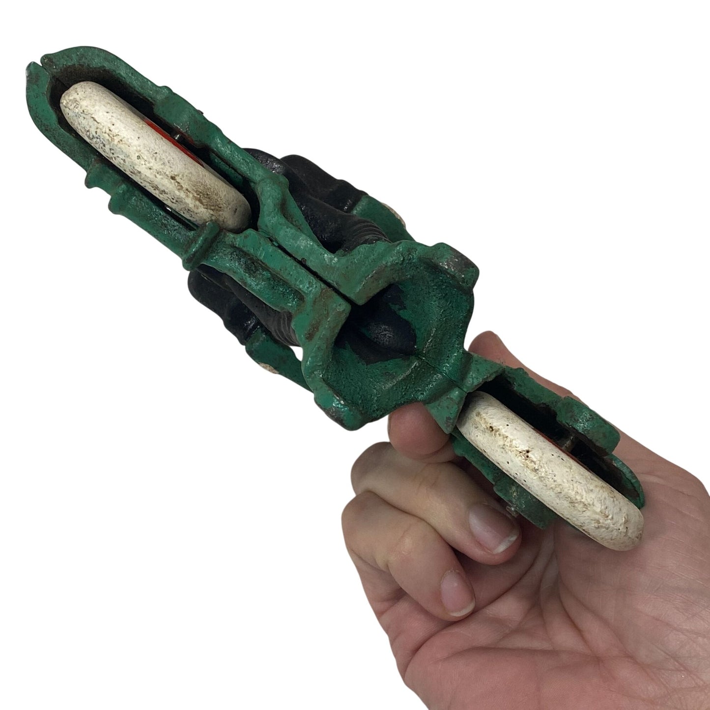Vintage Hubley Cast Iron 7.5" Green Police Harley Champion Repro Display Toy