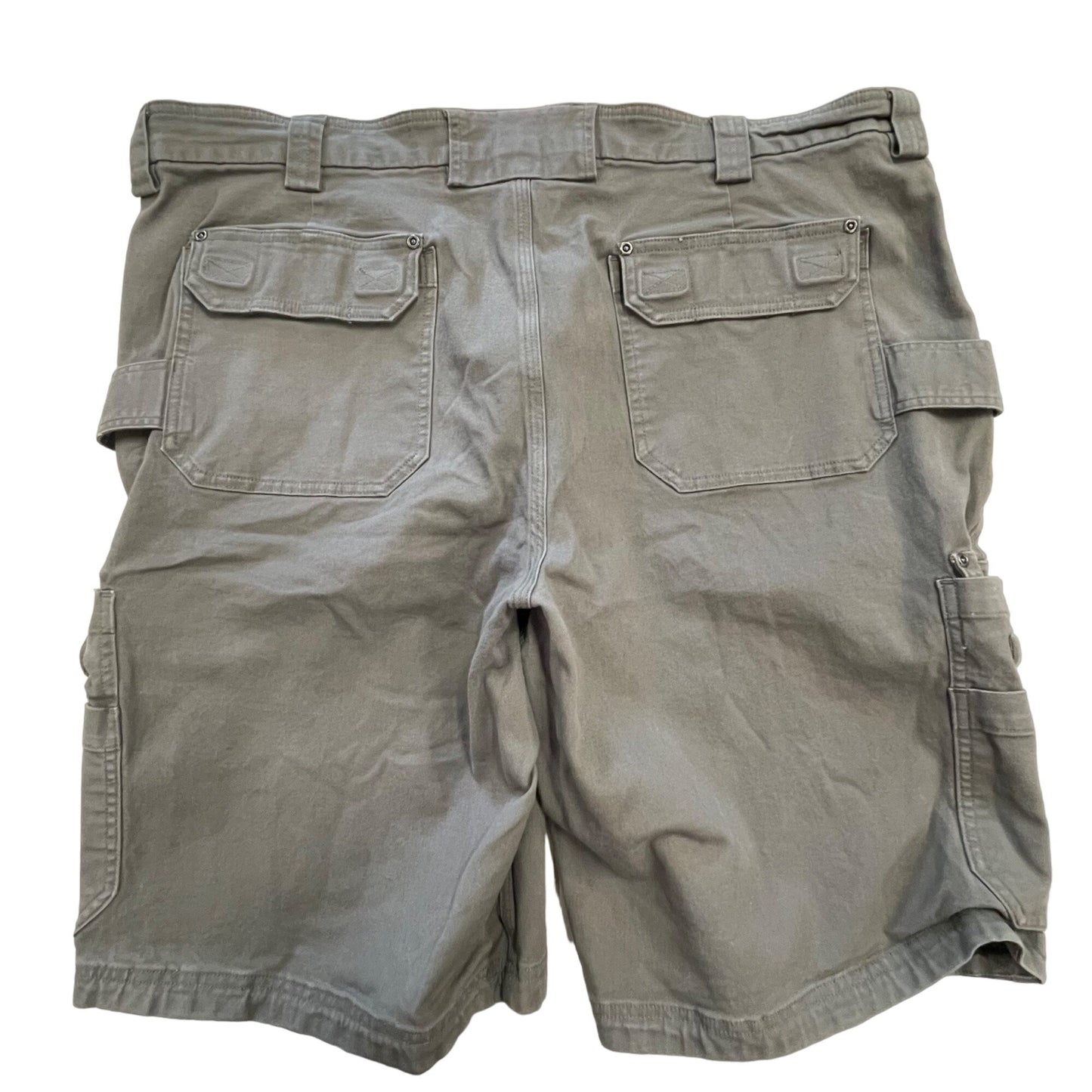 Duluth Trading Co Mens 46 Gray Flex Fire Hose Cargo Shorts Utility Pockets