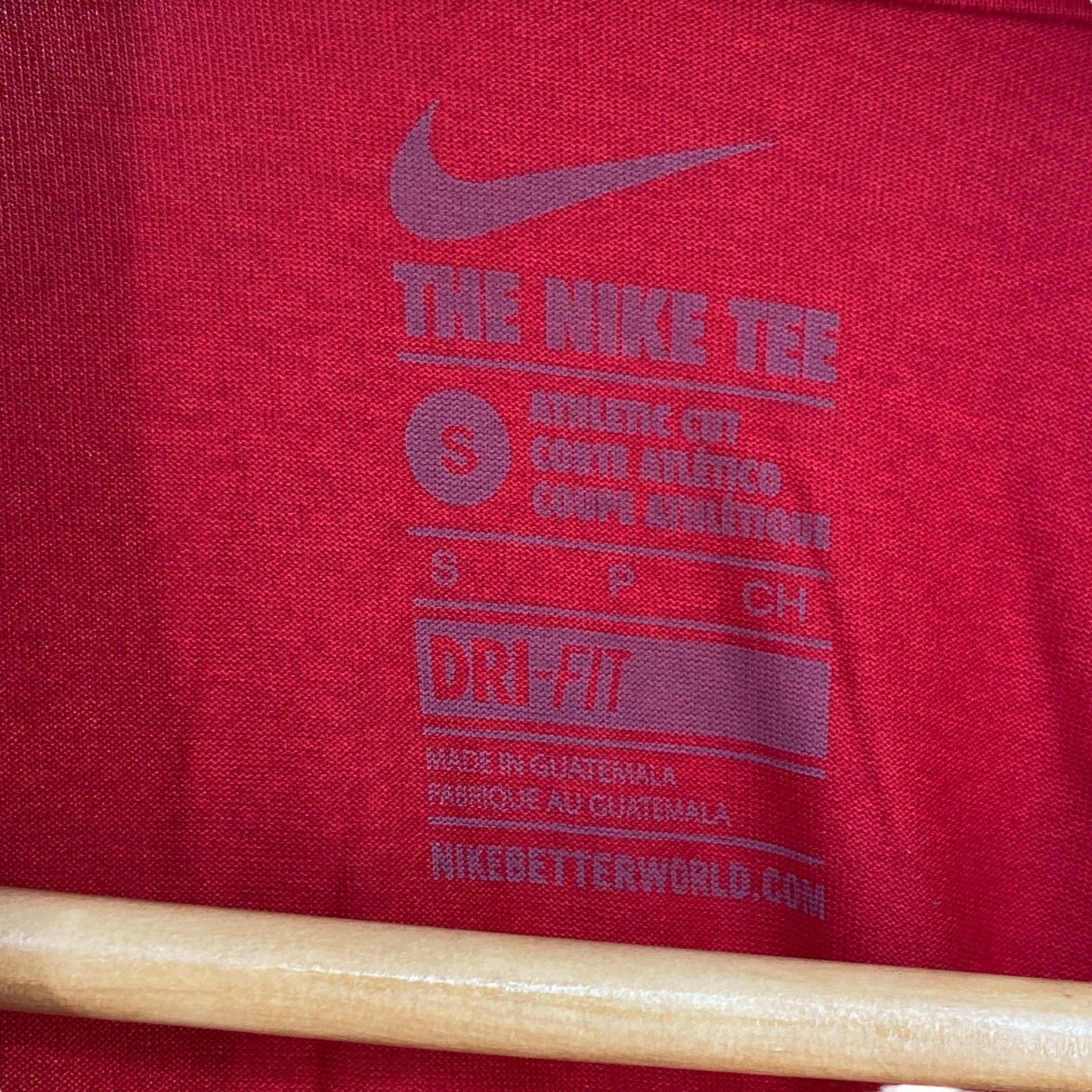 NWT Nike Futura Tee Mens S Red Dri-Fit Shirt Long Sleeve Swoosh Spell Out Gym