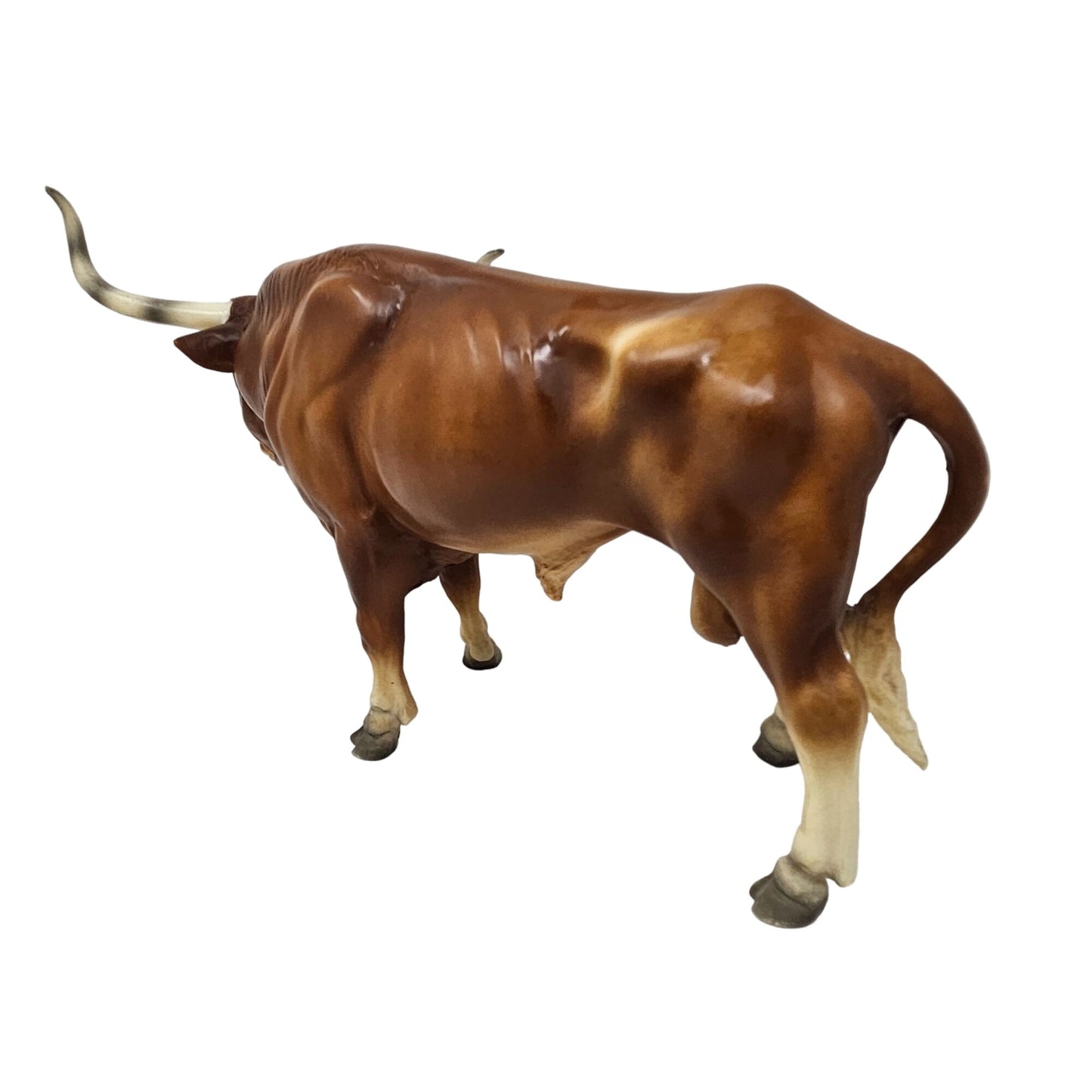 Vintage Breyer Longhorn Steer Bull Light Tan Brown Long Plastic Stamped Toy