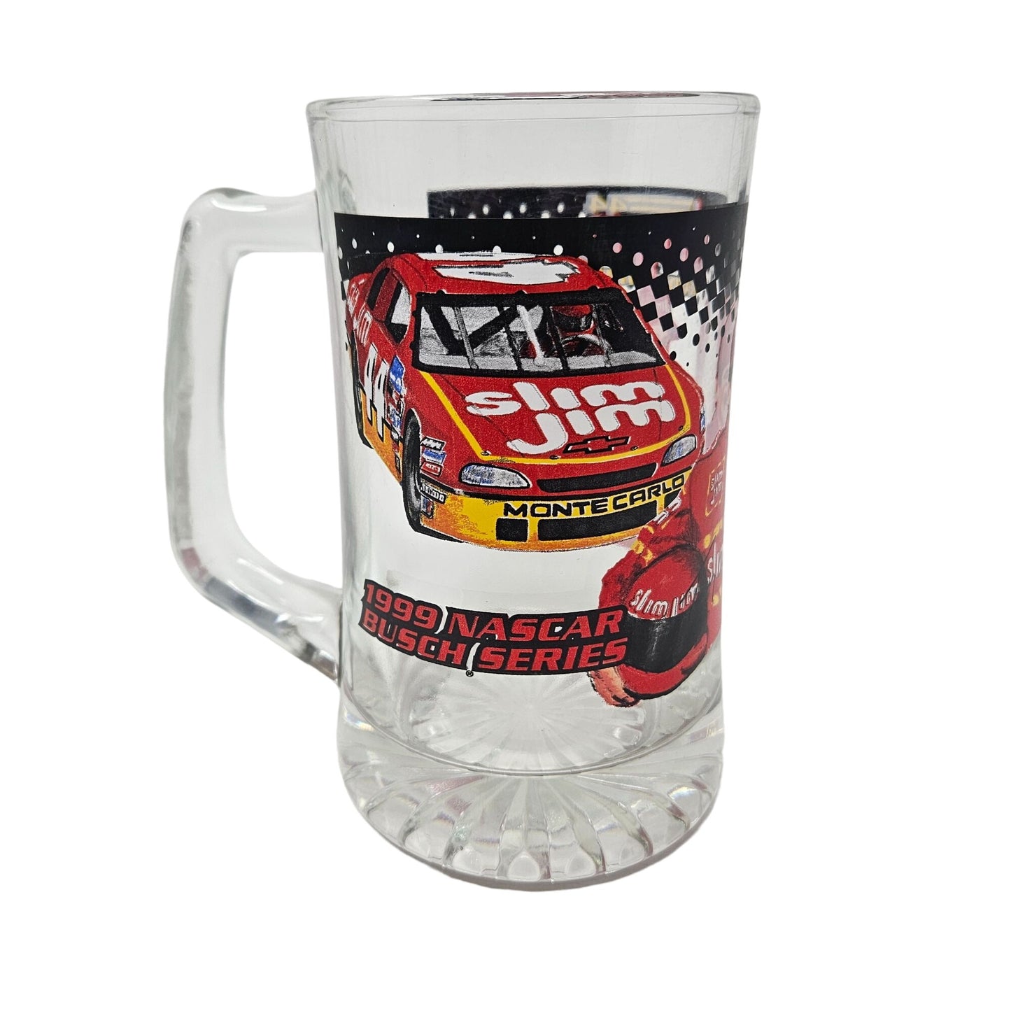 Vintage 1999 Nascar Busch Series Slim Jim 44 Racing Team Glass Collectors Mug