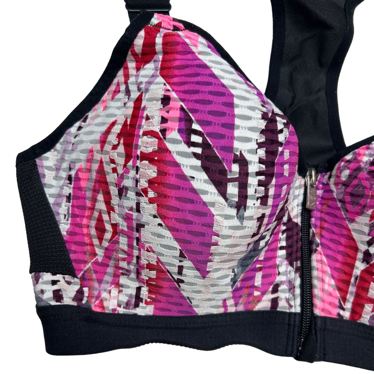 Victoria Secret VSX Incredible 34B Sports Bra Front Zip Padded Pixelated Aztec