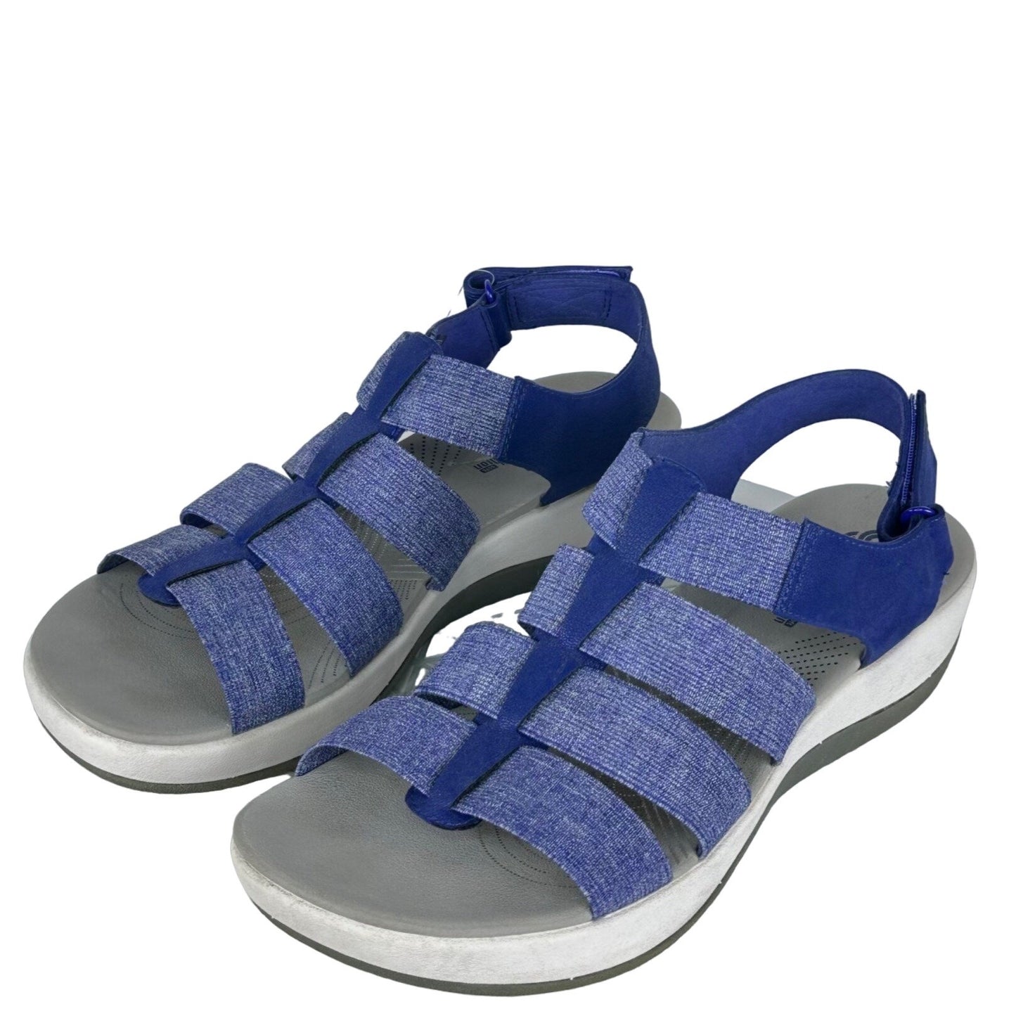 NWOB Clarks 10 Cloudsteppers Arla Shaylie Sling Back Fisherman Sandal Blue 15906