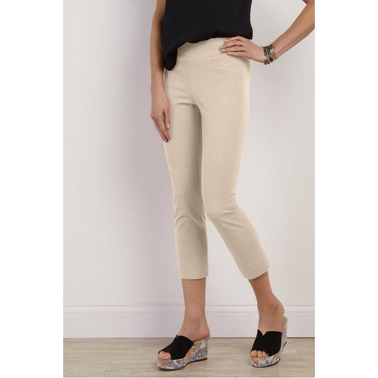 NWT Soft Surroundings Superla Stretch Pull-On Straight Leg Crop Pant 10/12 PM