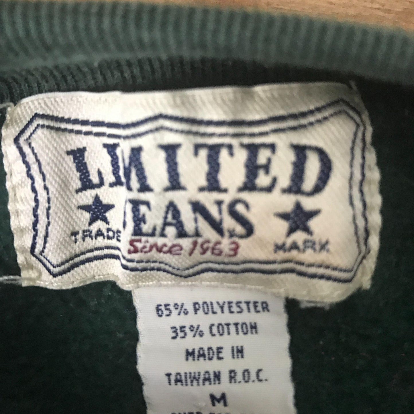 Vintage Limited Jeans M Green Pullover Sweatshirt Embroidered Plaid Logo y2K