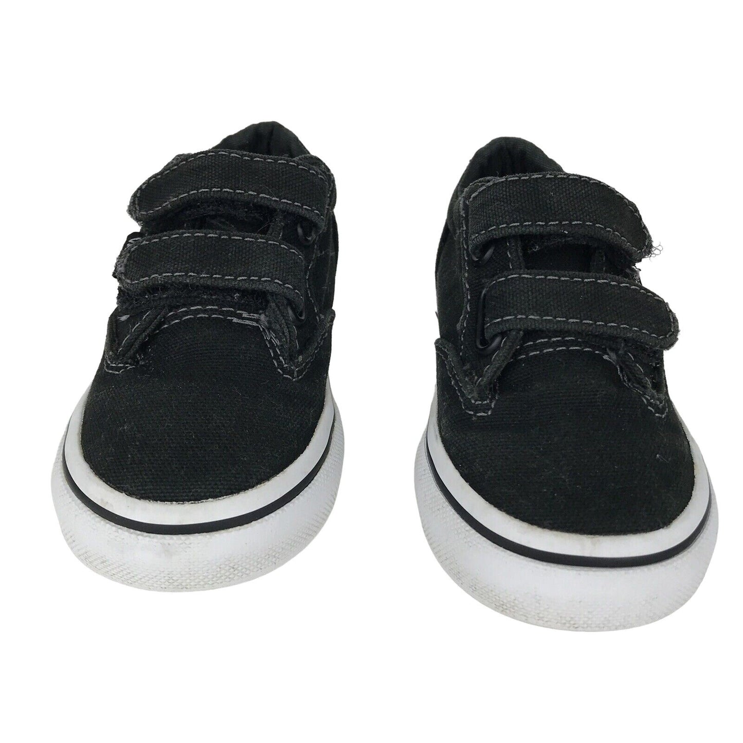 Vans Atwood Black Old Skool Canvas Toddler Sneakers Velcro Closure Size 6