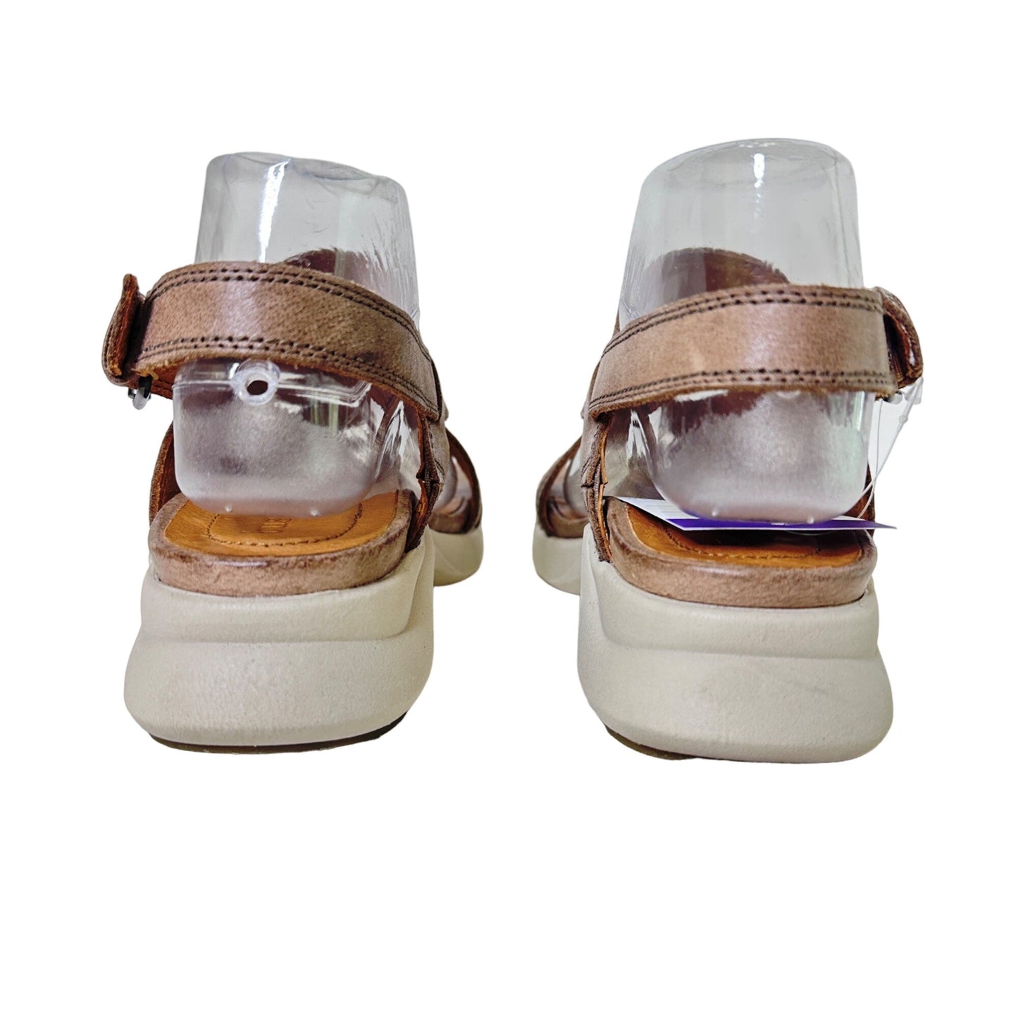 Bussola Jamaica 7.5/38 Jenny Leather Sandals Dakota Taupe Strappy Comfort Buckle