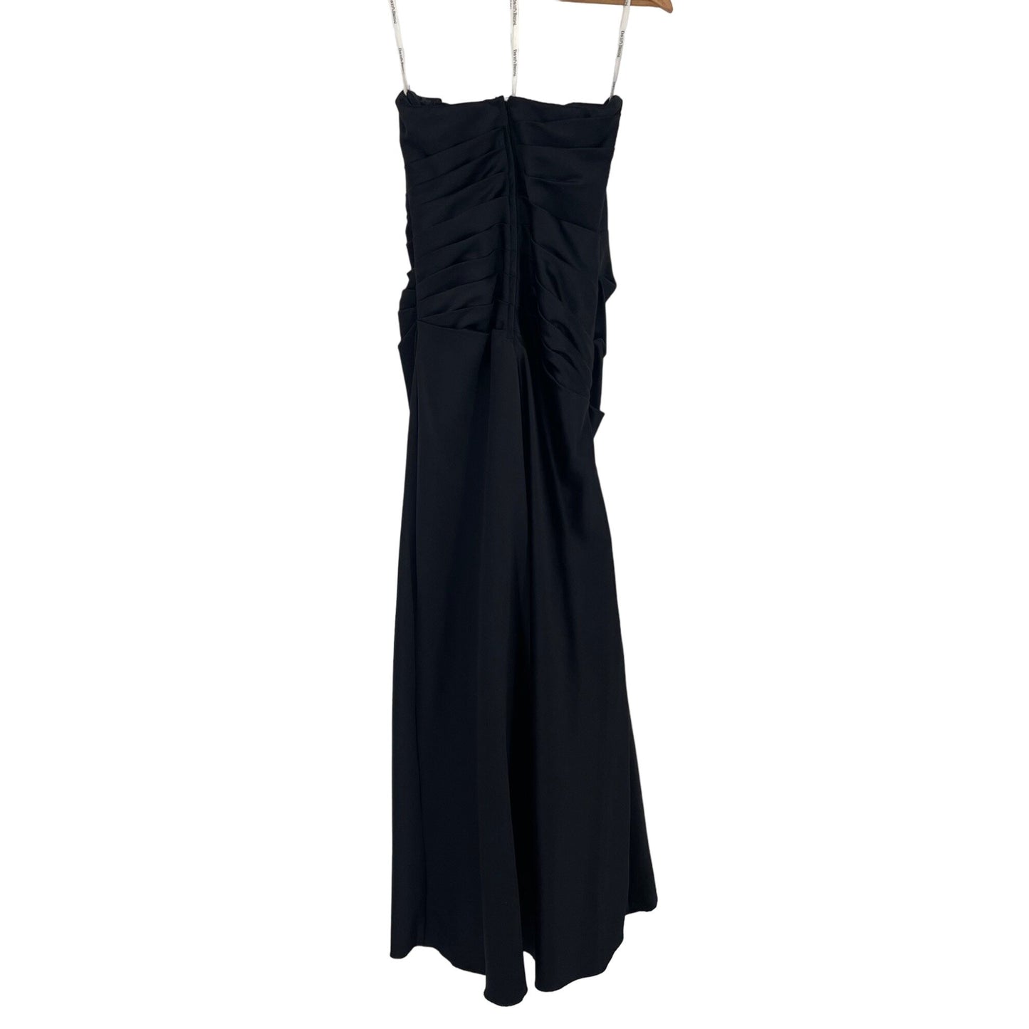 Davids Bridal Strapless Full Length Evening Gown Black 6 Old Hollywood Glam Gala
