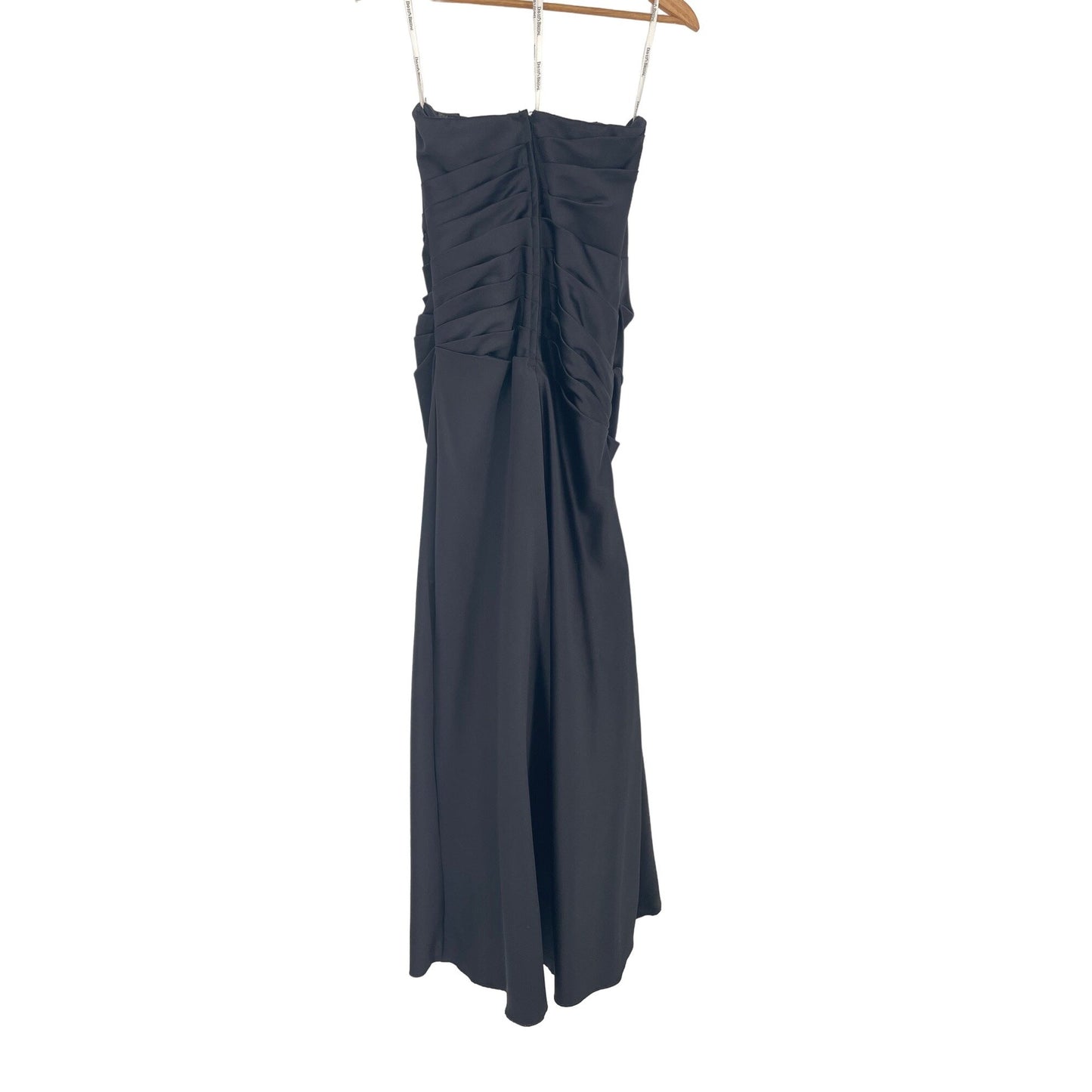 Davids Bridal Strapless Full Length Evening Gown Black 6 Old Hollywood Glam Gala