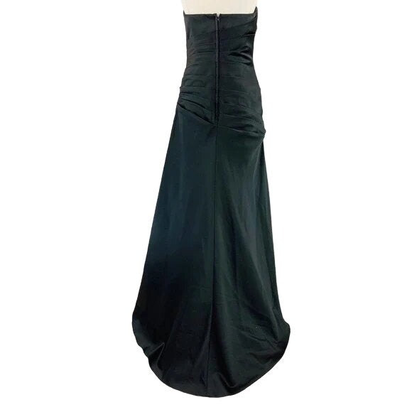 Davids Bridal Strapless Full Length Evening Gown Black 6 Old Hollywood Glam Gala