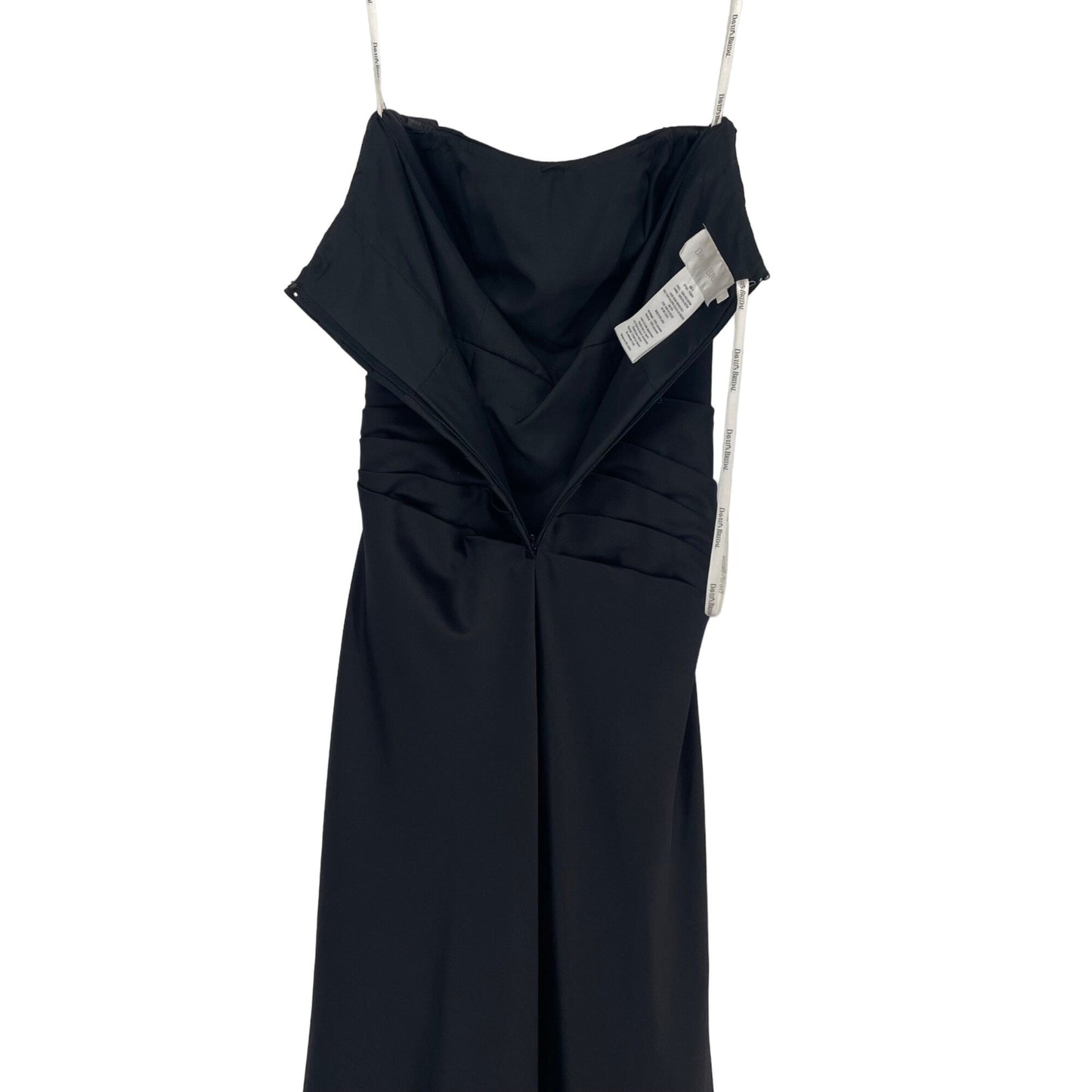 Davids Bridal Strapless Full Length Evening Gown Black 6 Old Hollywood Glam Gala