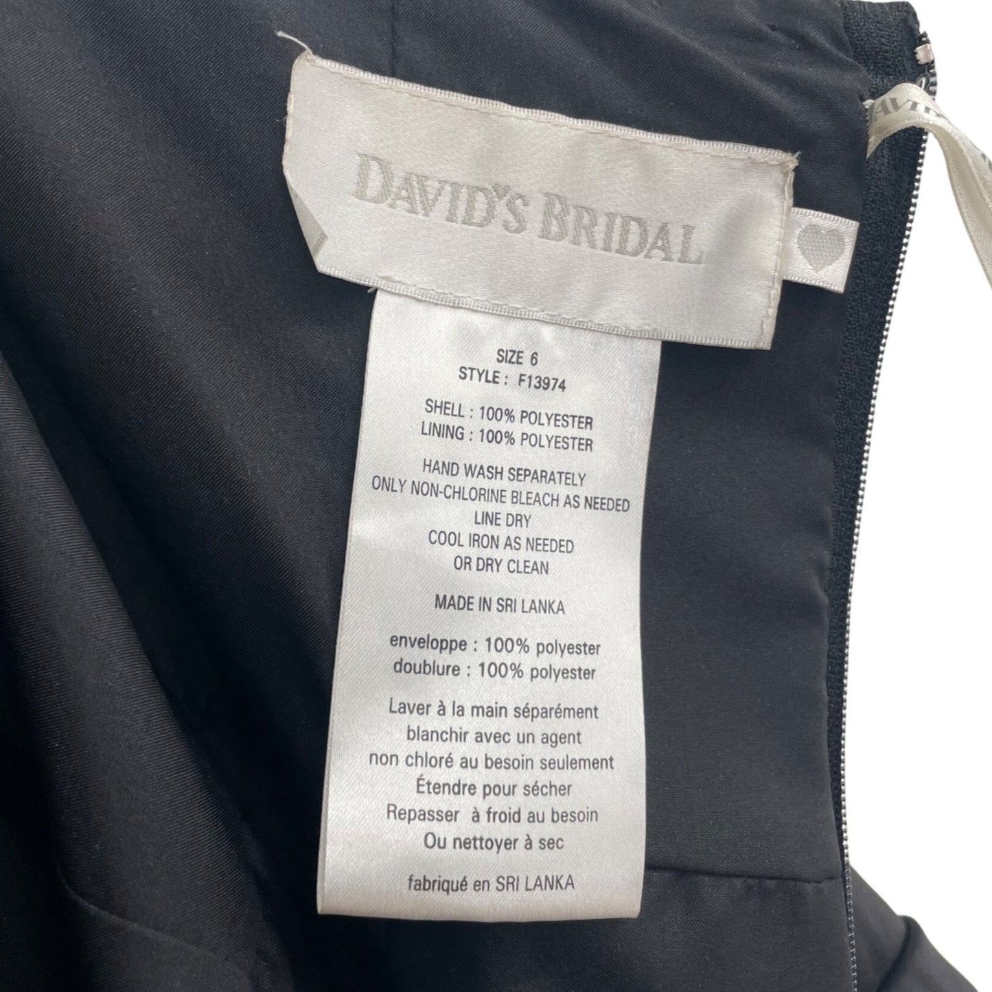 Davids Bridal Strapless Full Length Evening Gown Black 6 Old Hollywood Glam Gala