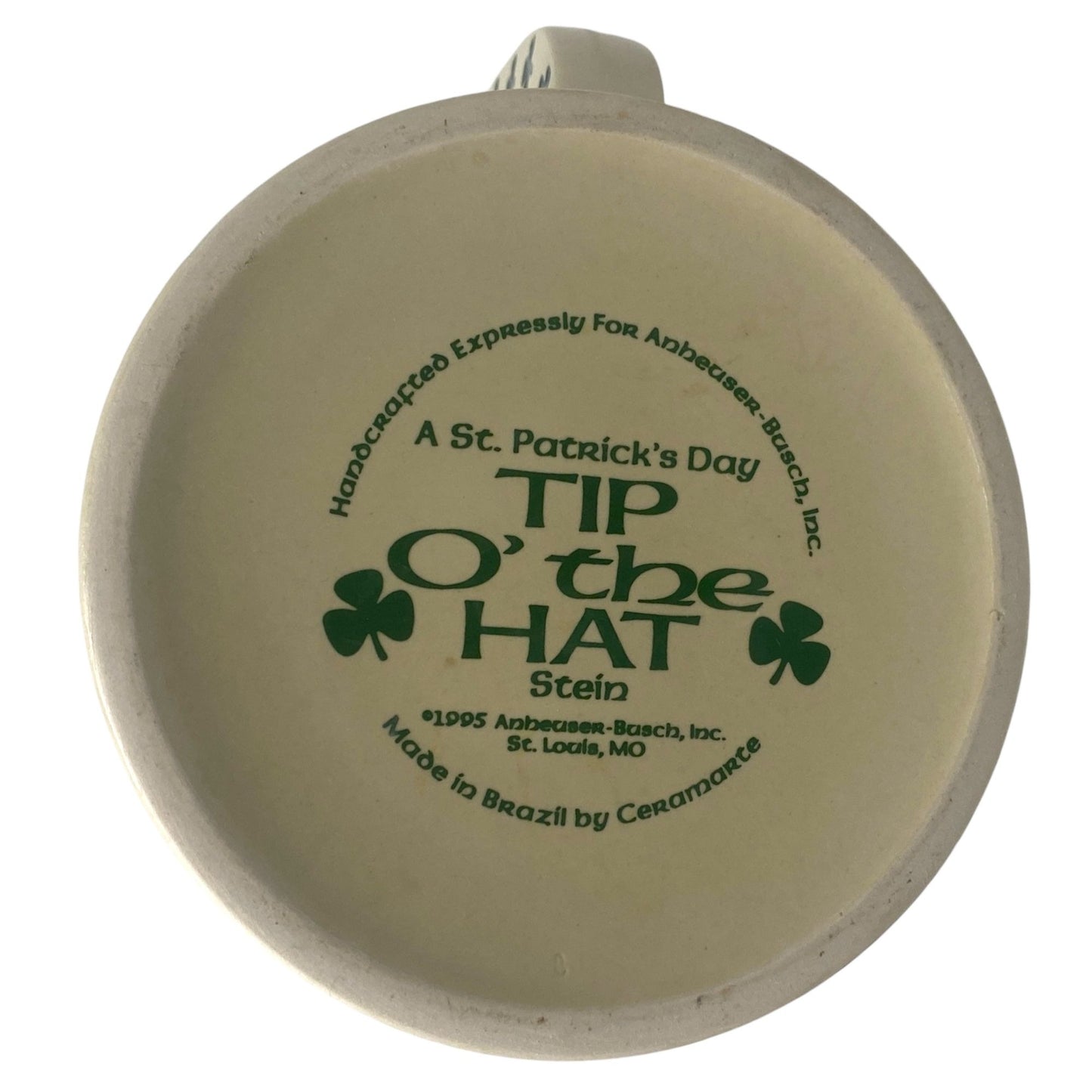 Vintage 1995 Anheuser-Busch St. Patrick's Day Tip O' The Hat Beer Mug Stein