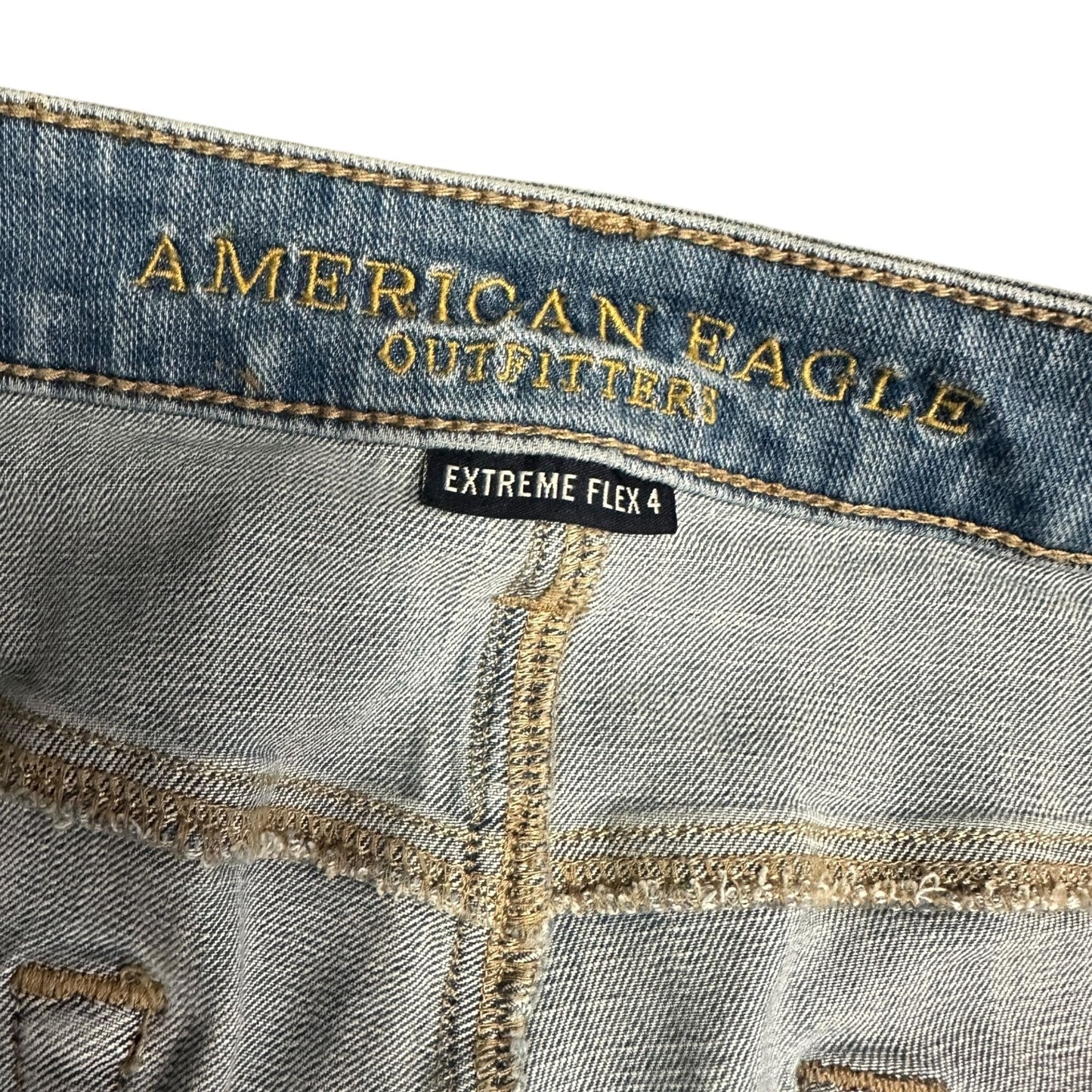 American Eagle Jeans Mens 34x30 Slim Straight Extreme Flex 4 Distressed Stretch