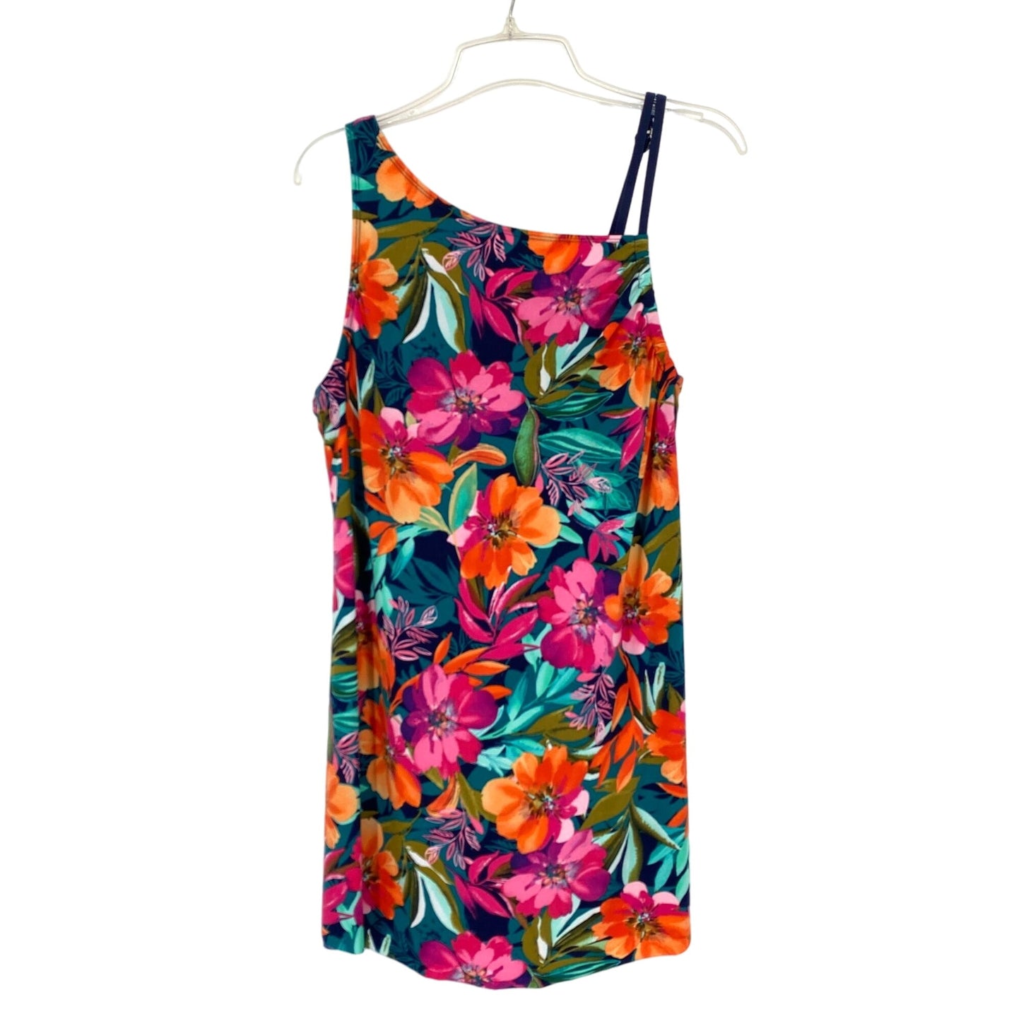 Mainstream 18W Swim Dress Floral Tropical Print Modest Full Coverage Molded Cups