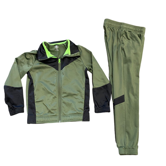 Athletic Works Boys Youth M (8) Army Green Track Suit Jacket Pants Set Outfit