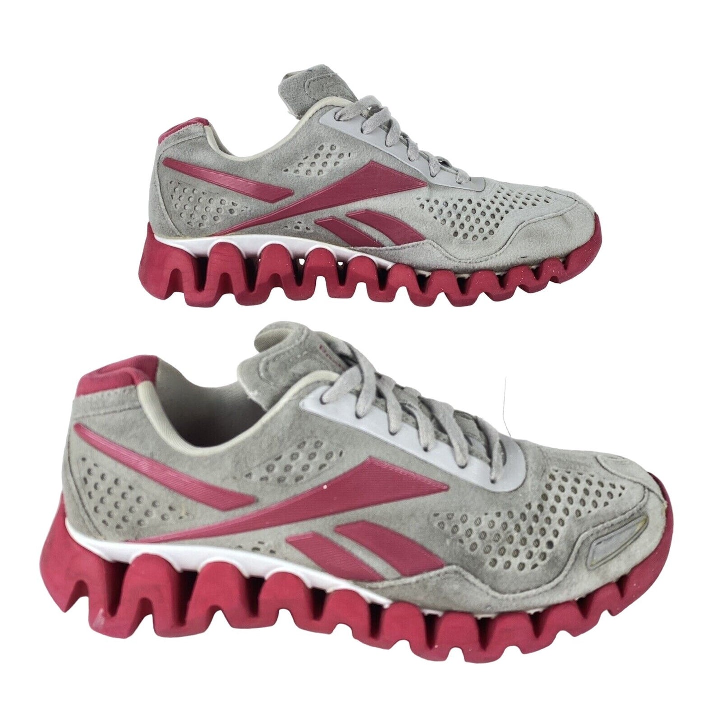 Reebok Zig Energy Running Shoes 71-J22339 Gray Neon Pink Womens Size 7