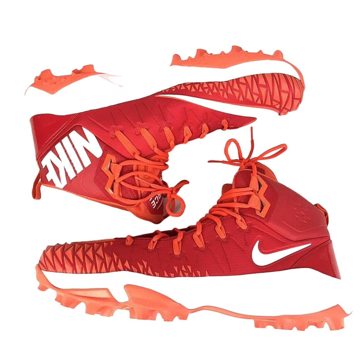 Nike Mens 18 Red Football Cleats NFL A09388-600 Force Savage Big Swoosh