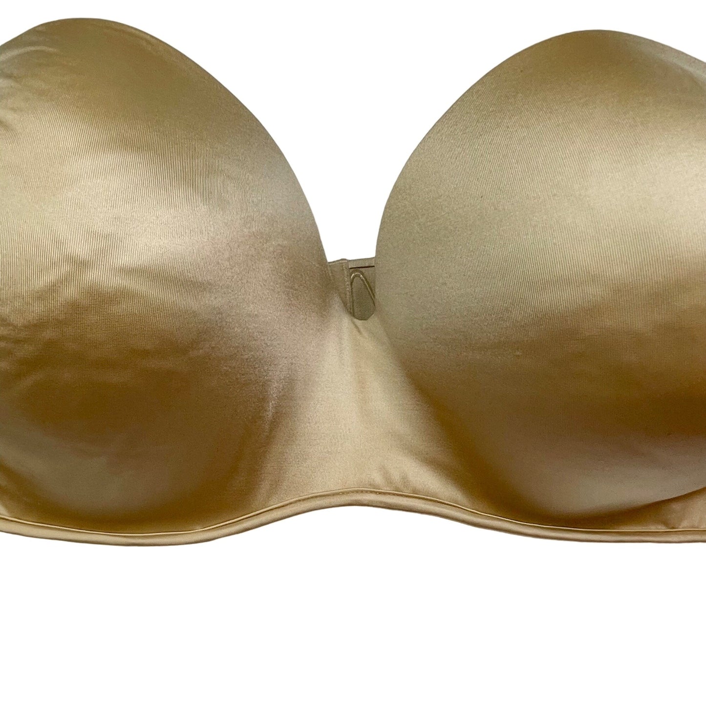 Cacique 40F Tan Strapless Bra Lined Underwire Lightly Padded Removable Straps