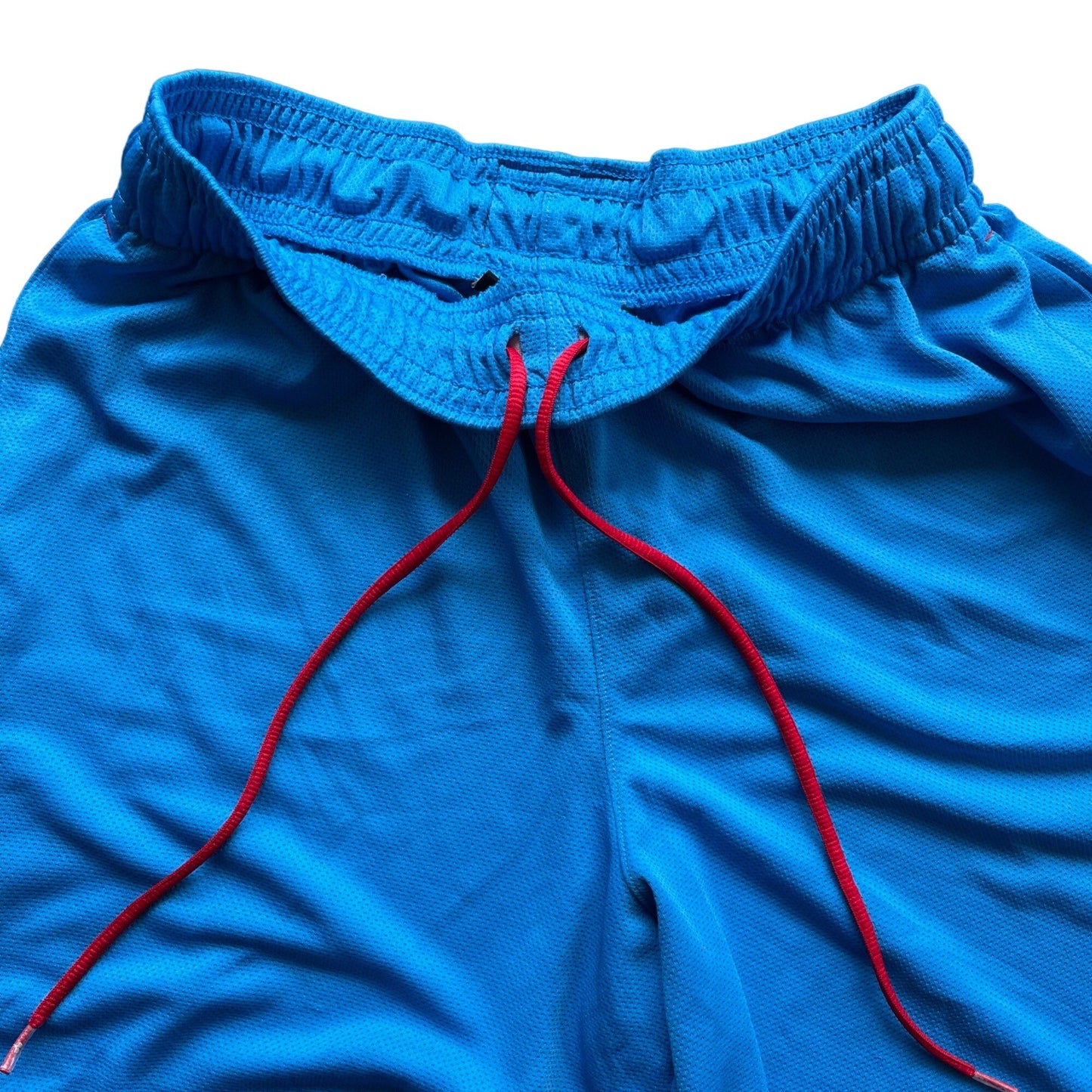 Under Armour Mens S Basketball Shorts Blue Red Elastic Waist Drawstring Gym