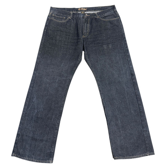 Vtg y2K Plugg Jeans 38X32 Flap Pockets Baggy Hip Hop Straight Wide Leg Skater