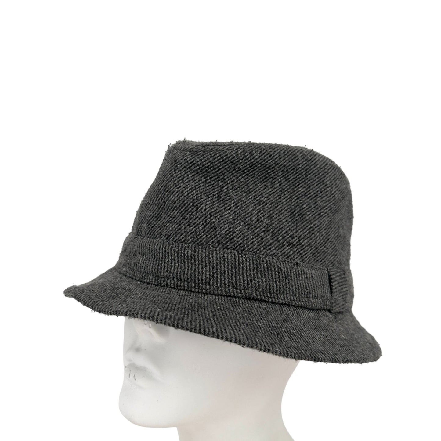 Boutique Womens Gray Wool Blend Tweed Bucket Hat Cap Fedora Fashion Casual