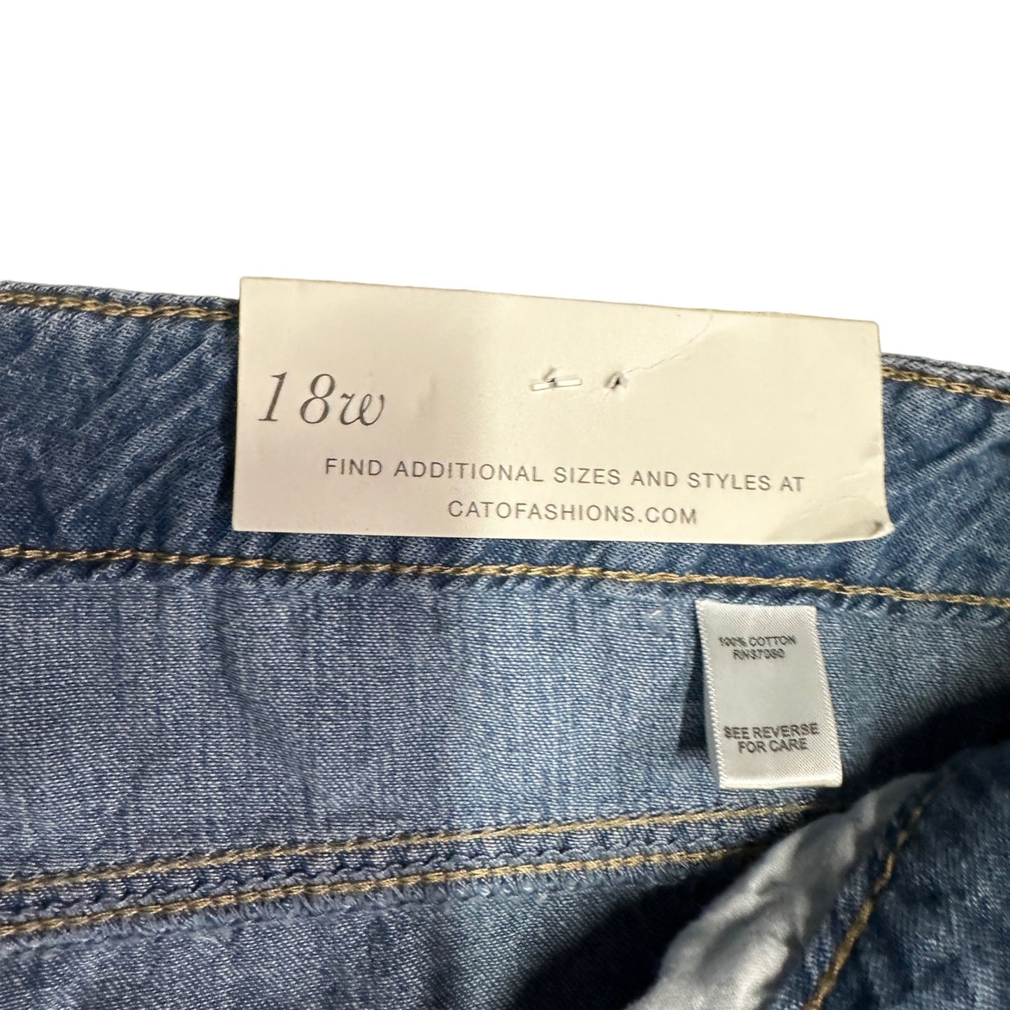 NWT Cato Womens 18W Blue Jeans High RIse Wide Leg Crop Raw Hem Light Wash Casual