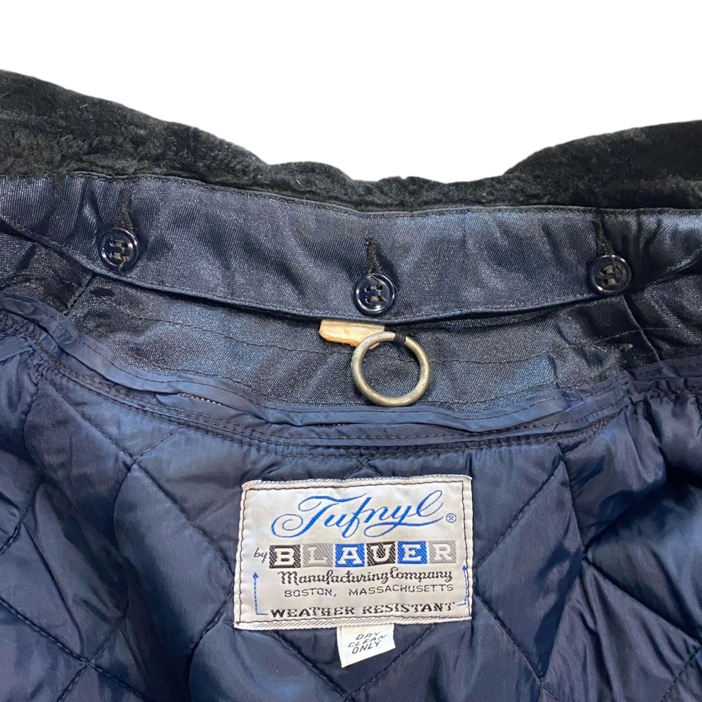 Vintage Tufnyl Blauer Blue 44R Police Jacket Weather Resistant Sherpa Collar