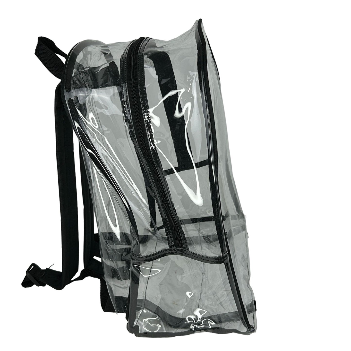 Clear Waterproof Backpack Security Approved Bookbag Black Trim Vinyl PVC