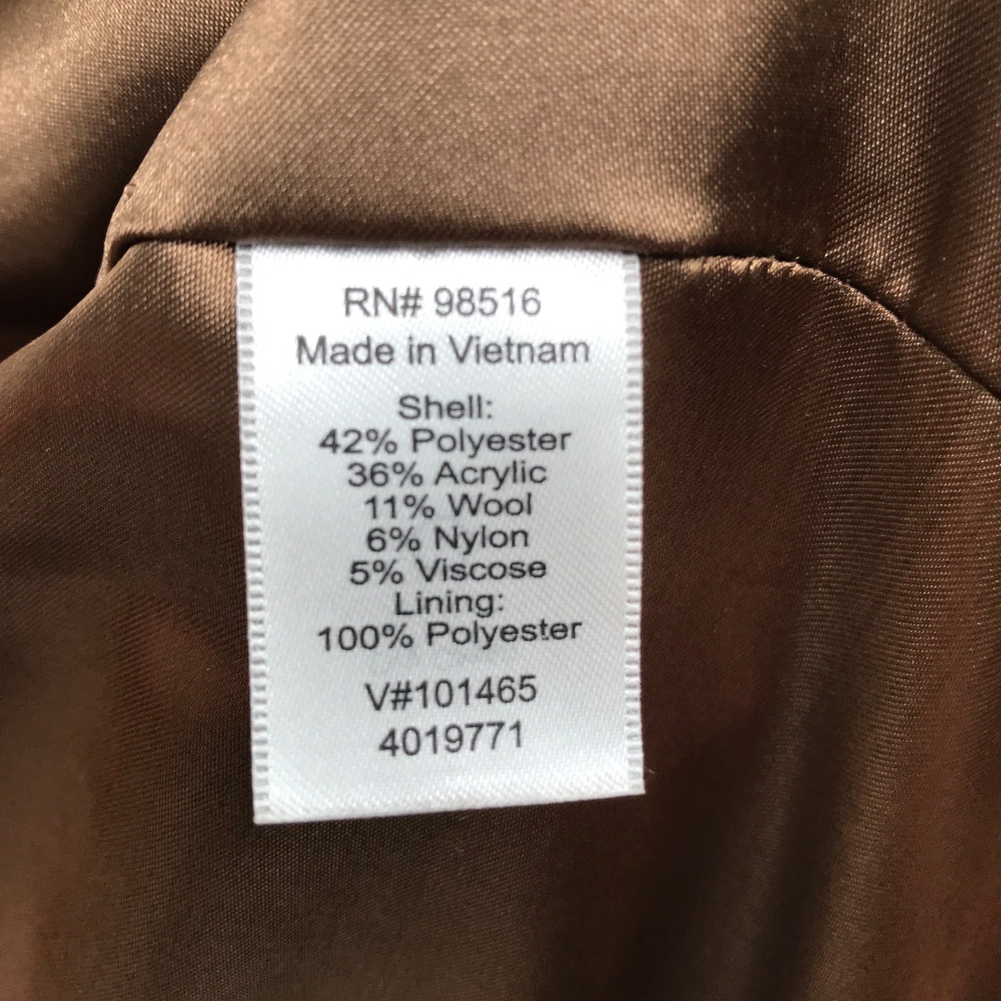 Coldwater Creek Pea Coat Womens XL Tan Double Breasted Front Button Pockets