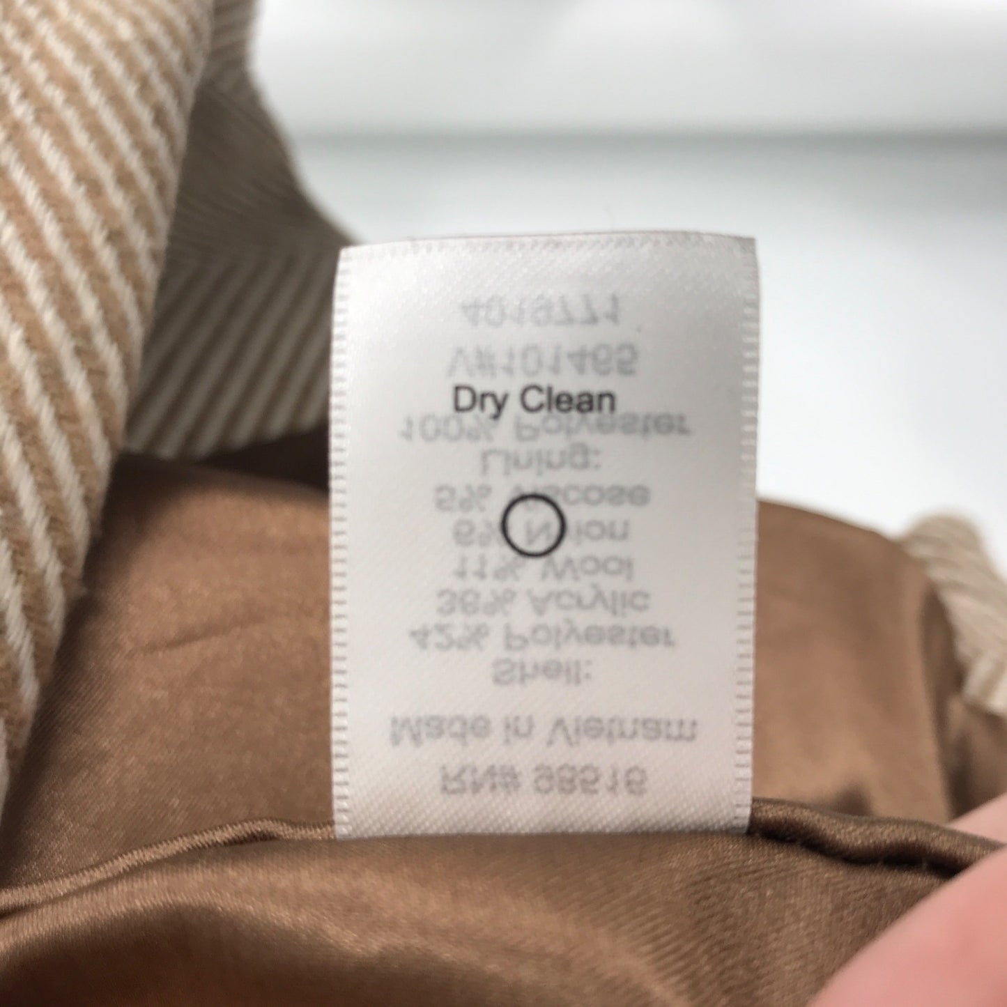 Coldwater Creek Pea Coat Womens XL Tan Double Breasted Front Button Pockets