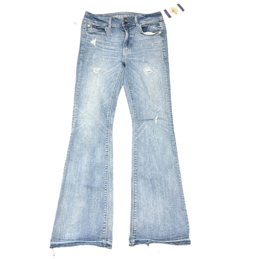 AEO Artist Flare Jeans Stretch Hi-Rise Distressed Lt Wash Cowgirl Indie Sleaze 8