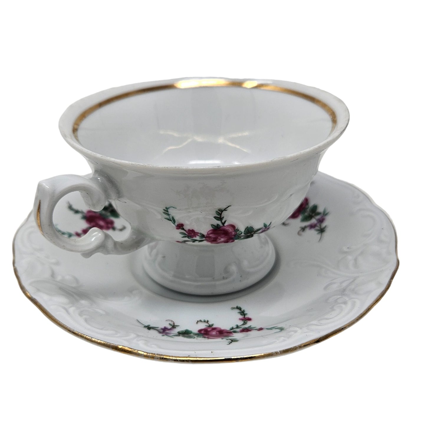 Vintage Wawel Vienna Royal Collection Tea Cup and Saucer Set of 4 Made in Poland