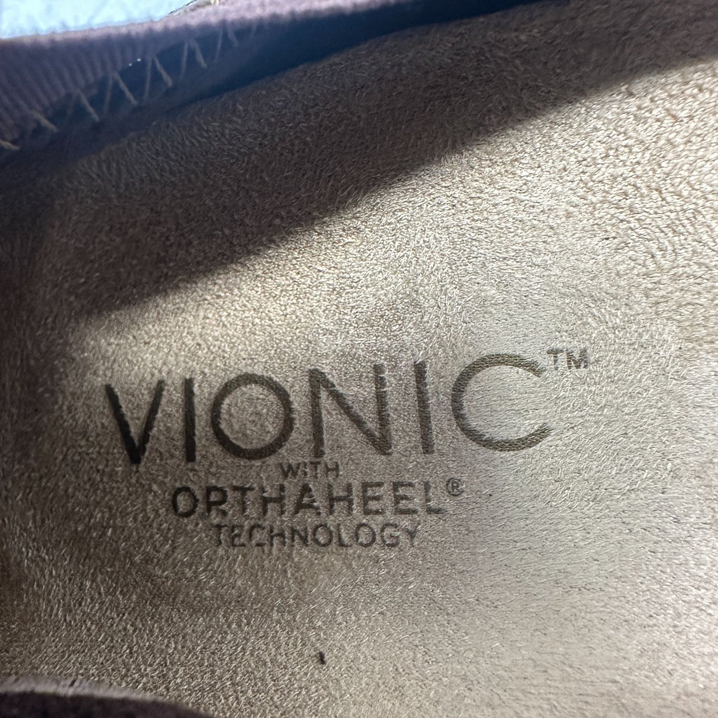 Vionic Womens 6 Allora Brown Ballet Flats Metallic Comfort Orthoheel Footbed