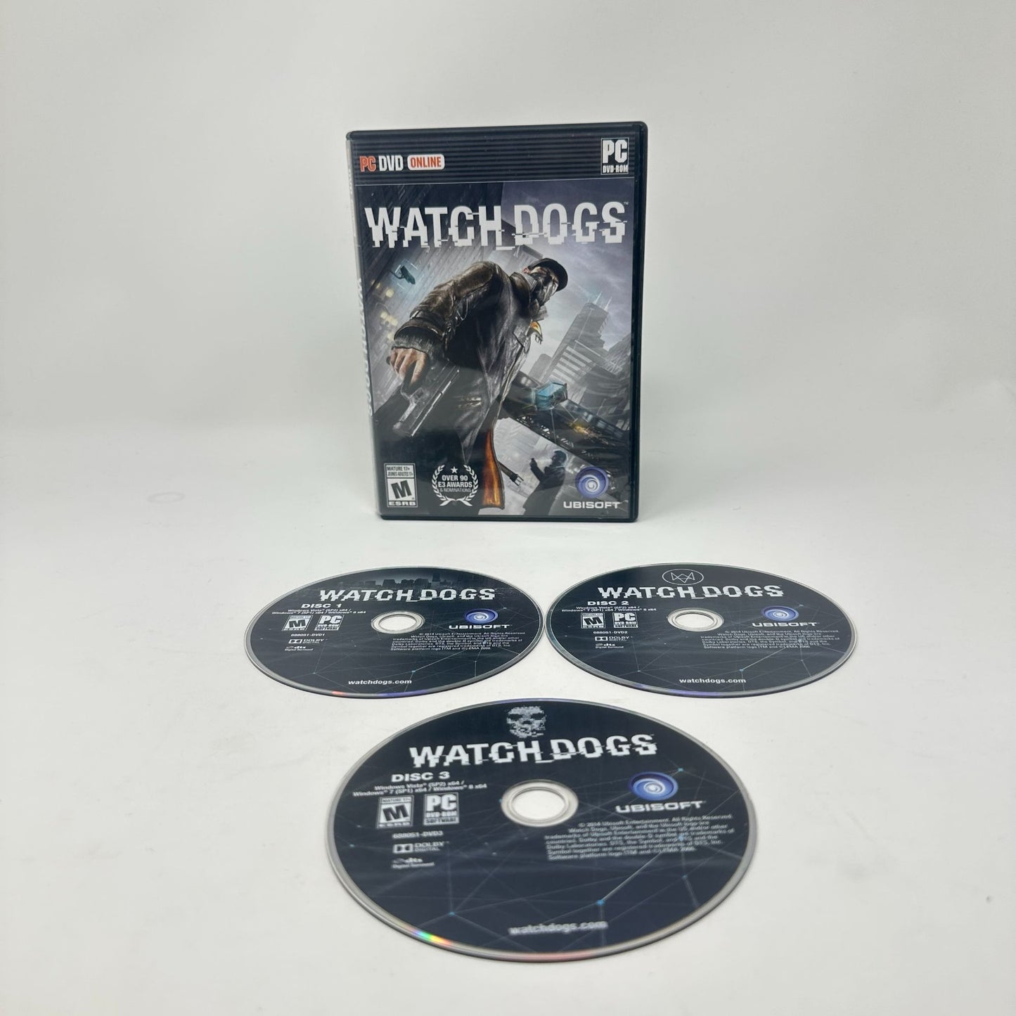 Watch Dogs PC DVD-ROM Computer Ubisoft Video Game in Case w/ Codes and Manual