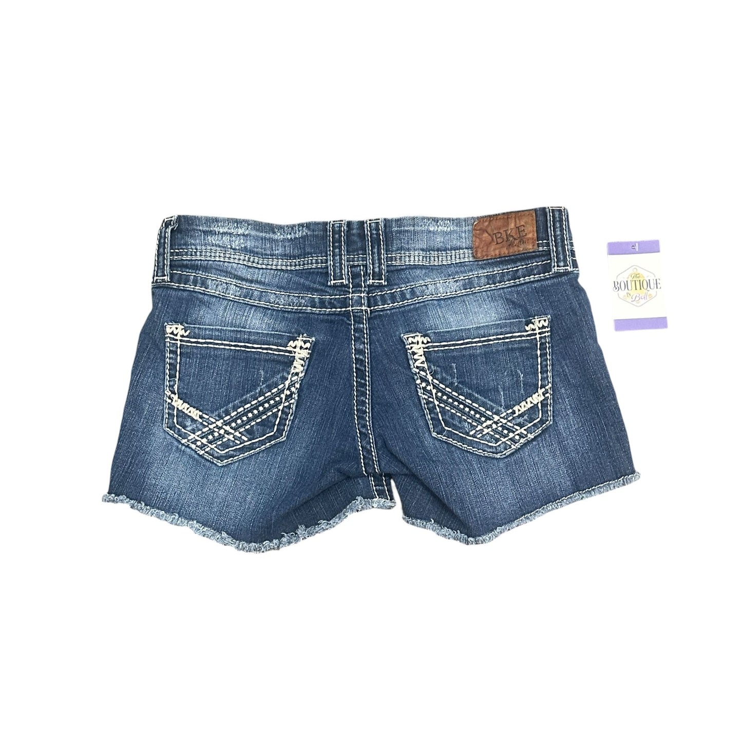 BKE Denim Stella Womens 28  Jean Shorts Distressed Raw Frayed Hem Stretch