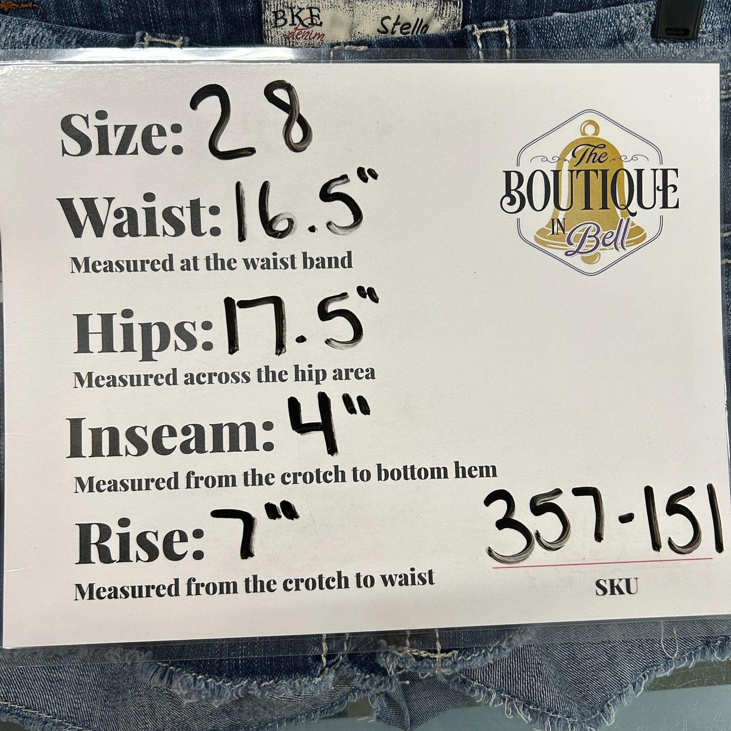 BKE Denim Stella Womens 28  Jean Shorts Distressed Raw Frayed Hem Stretch