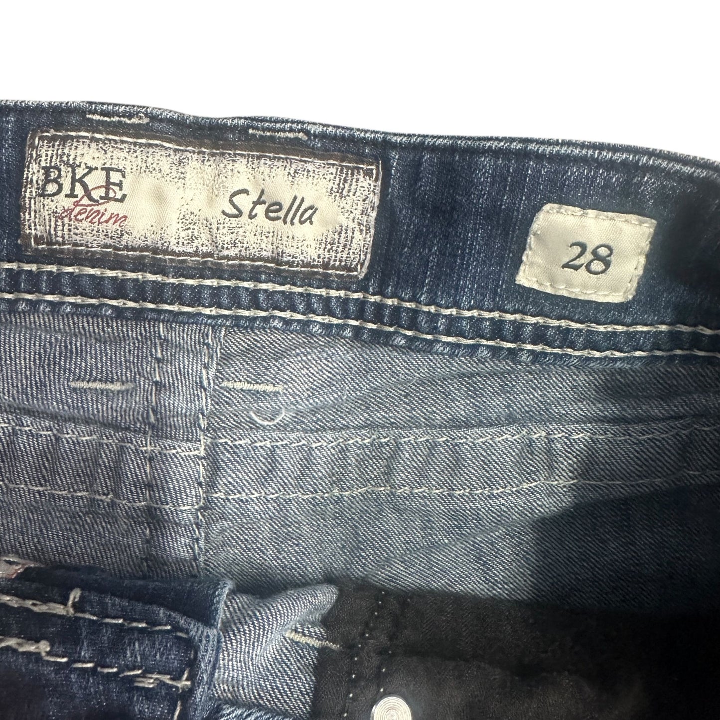 BKE Denim Stella Womens 28  Jean Shorts Distressed Raw Frayed Hem Stretch