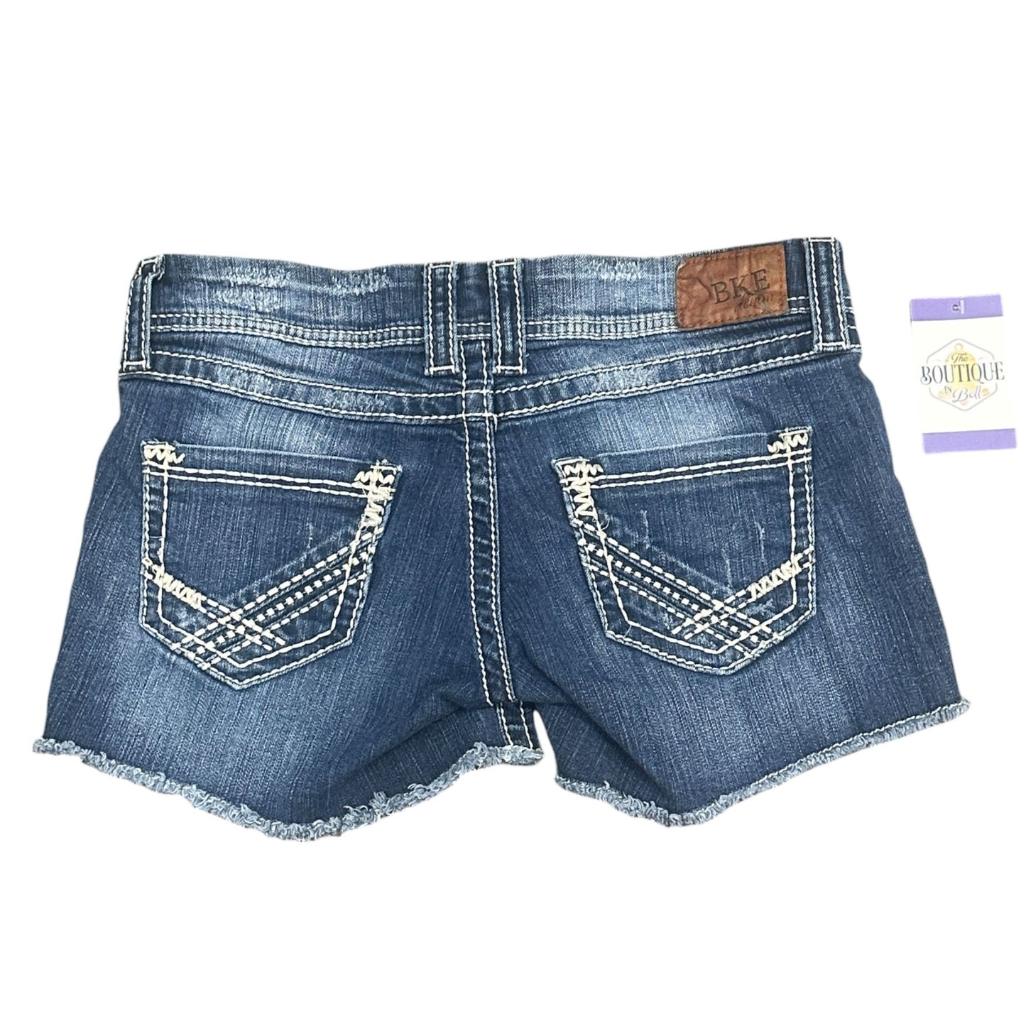 BKE Denim Stella Womens 28  Jean Shorts Distressed Raw Frayed Hem Stretch