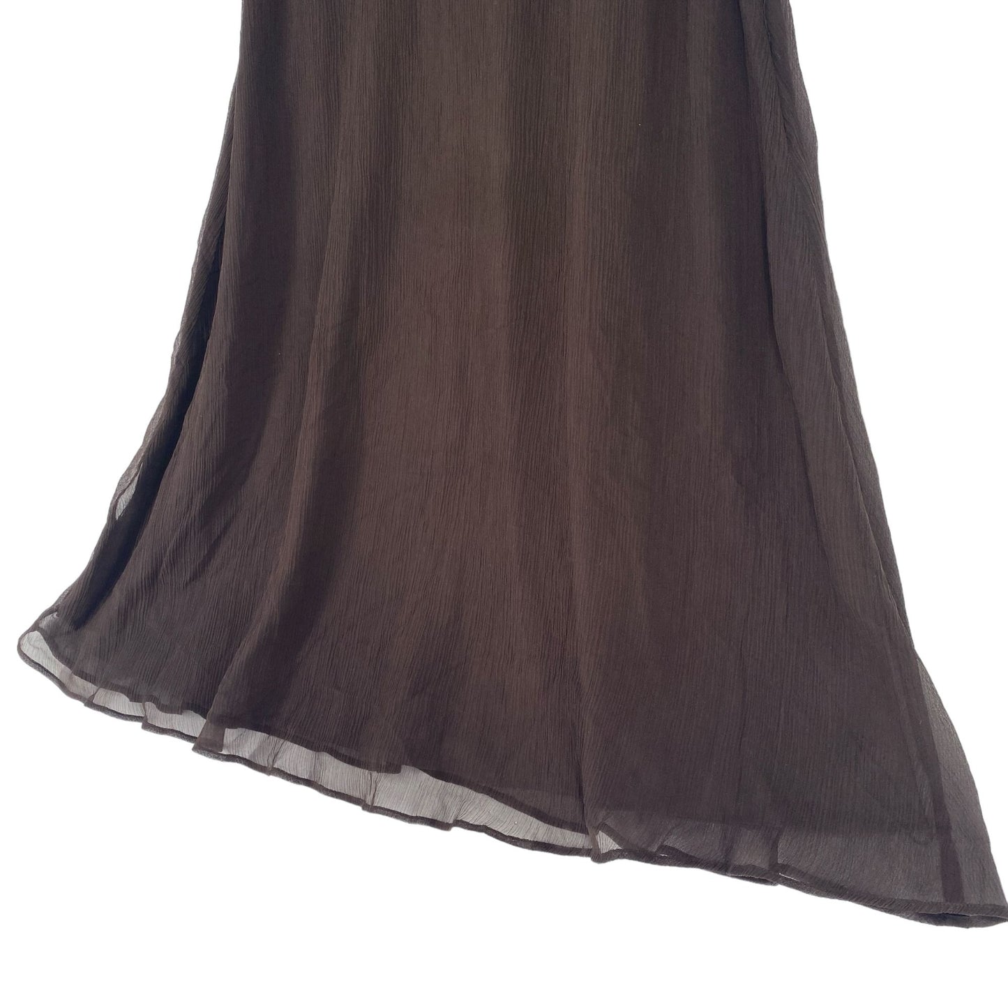 NWT J Crew Womens 10 Brown Silk Chiffon Dress Sleeveless Knee Length Vneck