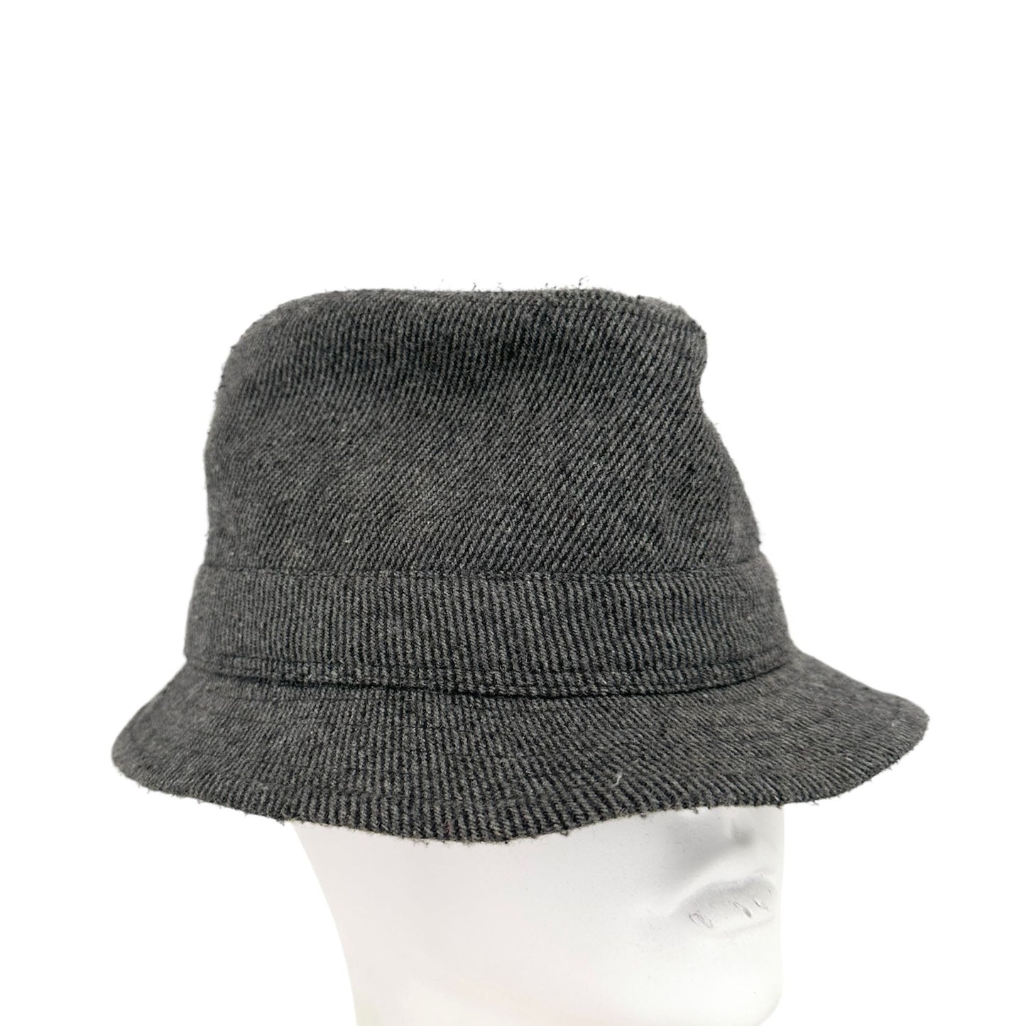 Boutique Womens Gray Wool Blend Tweed Bucket Hat Cap Fedora Fashion Casual