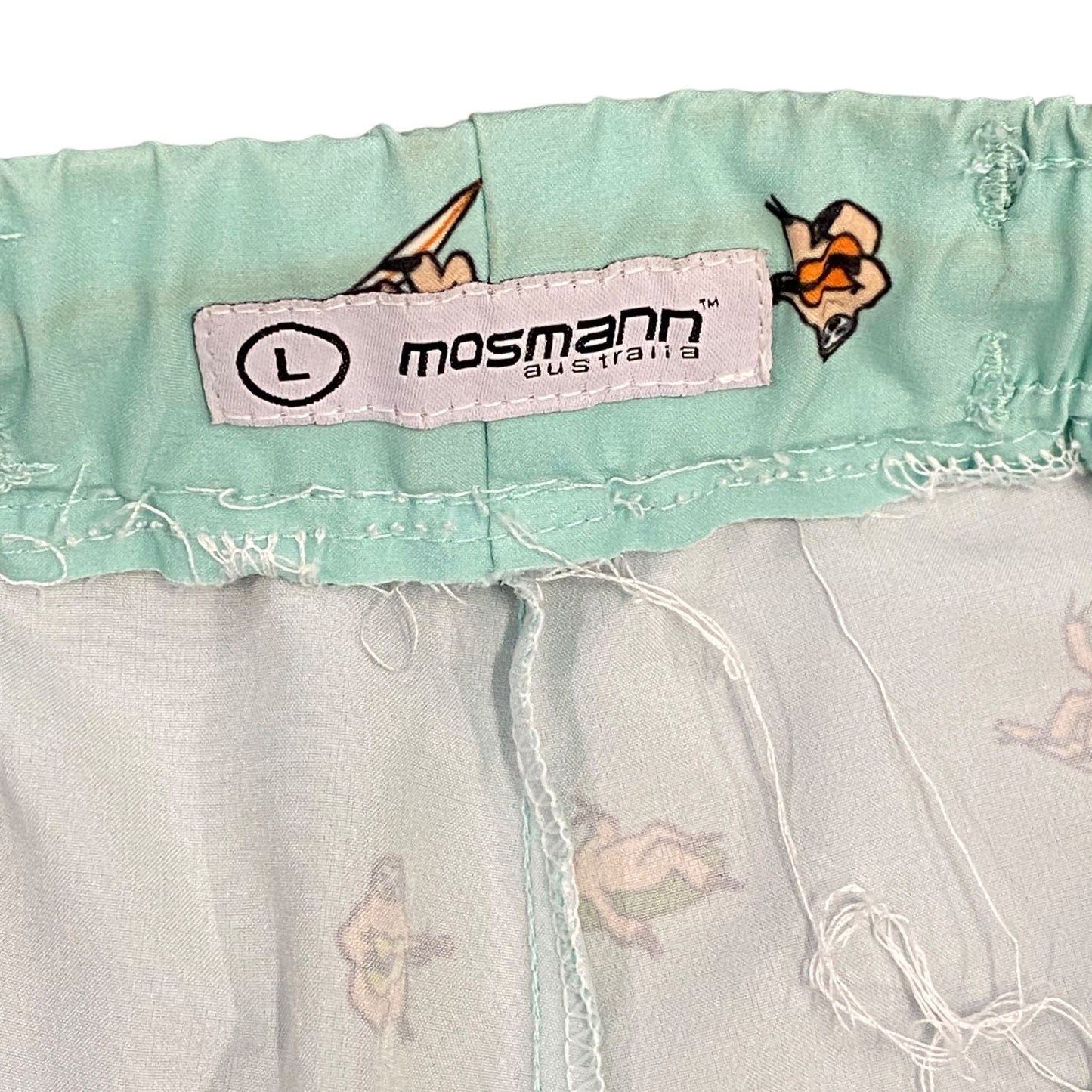 Mosmann Austrailia Mens L Sloth All Over Print Board Shorts Swim Trunks Swimwear