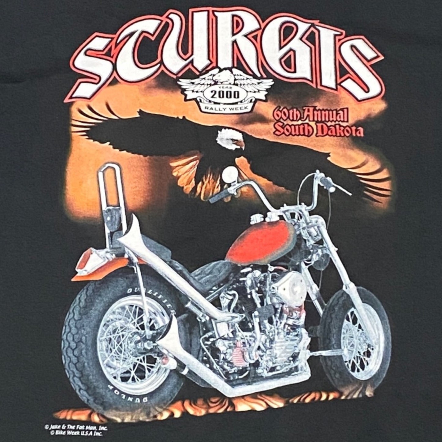 Y2K Vintage XXL Sturgis South Dakota 2000 60th Annual Bike Rally Week TShirt