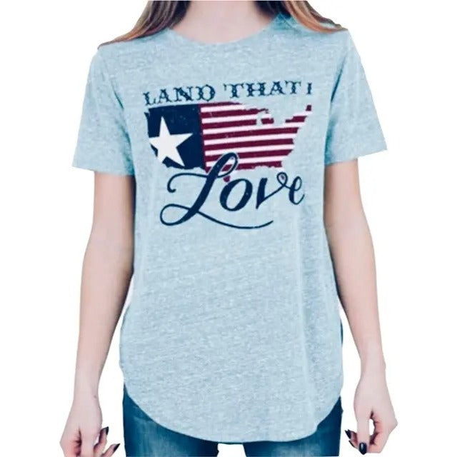 NEW Royce Womens XXL America Land That I Love Tee Soft Patriotic Flag T-Shirt