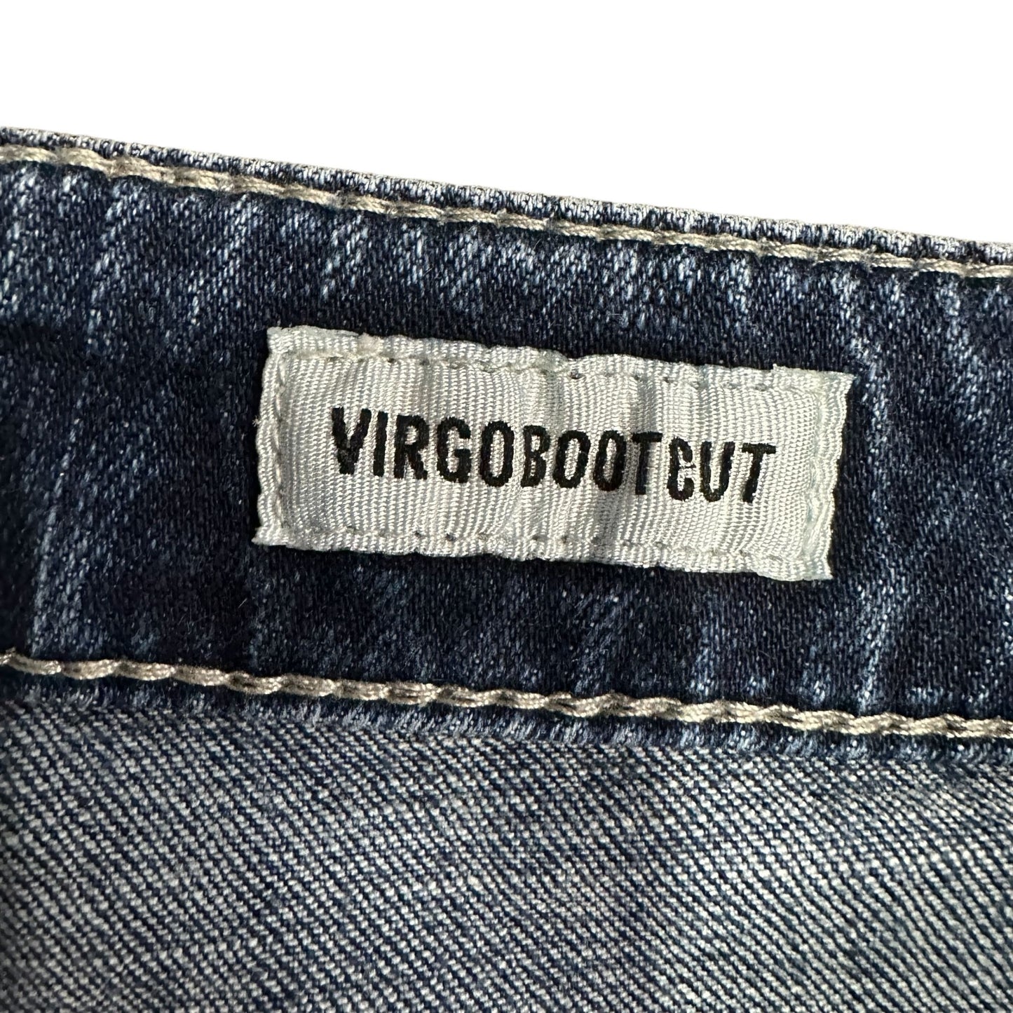 Daytrip Virgo Womens 27R Bootcut Blue Jeans Thick Stitch Distressed Embroidered