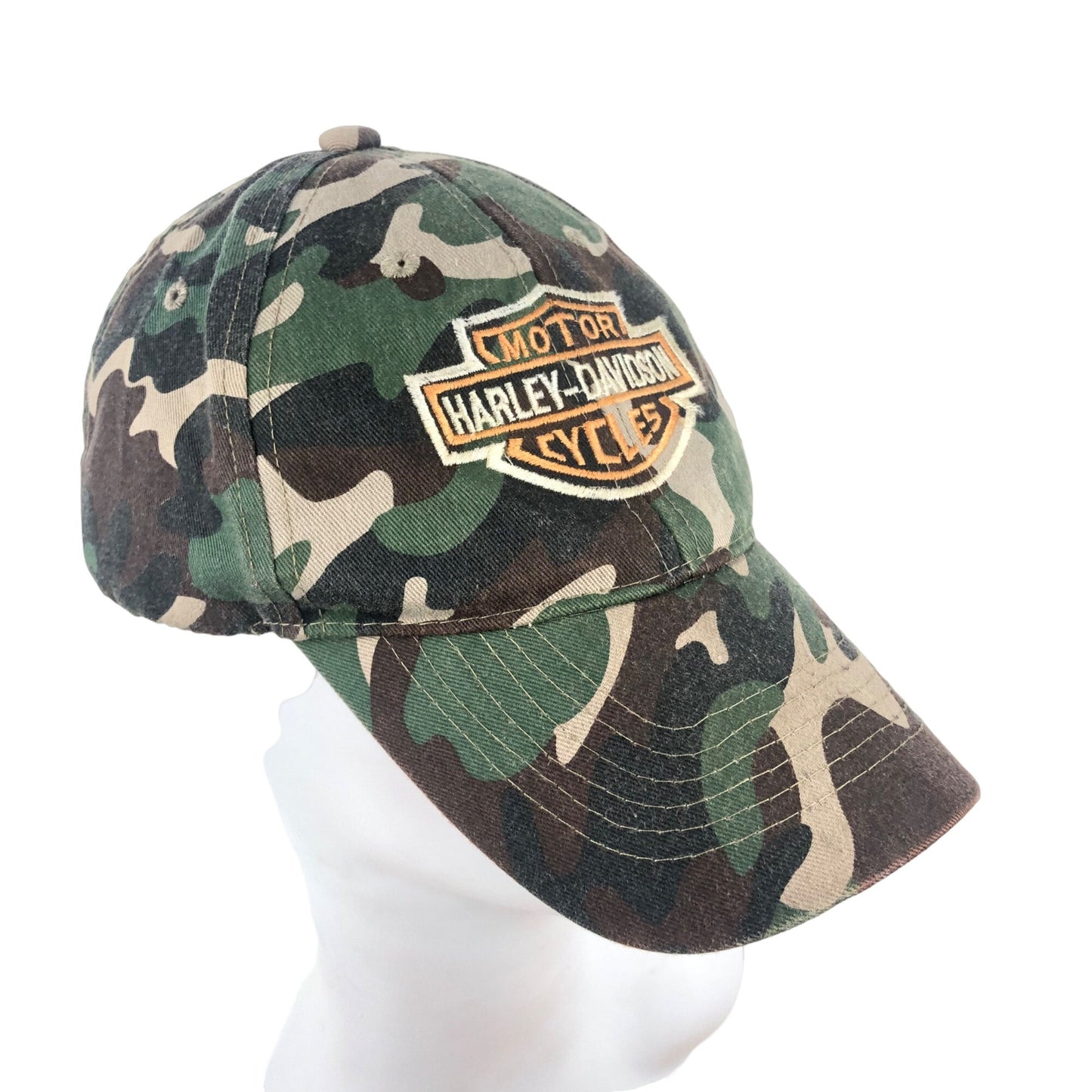 Harley Davidson Embroidered Logo One Size Adjustable Strap Hat Cap Camouflage