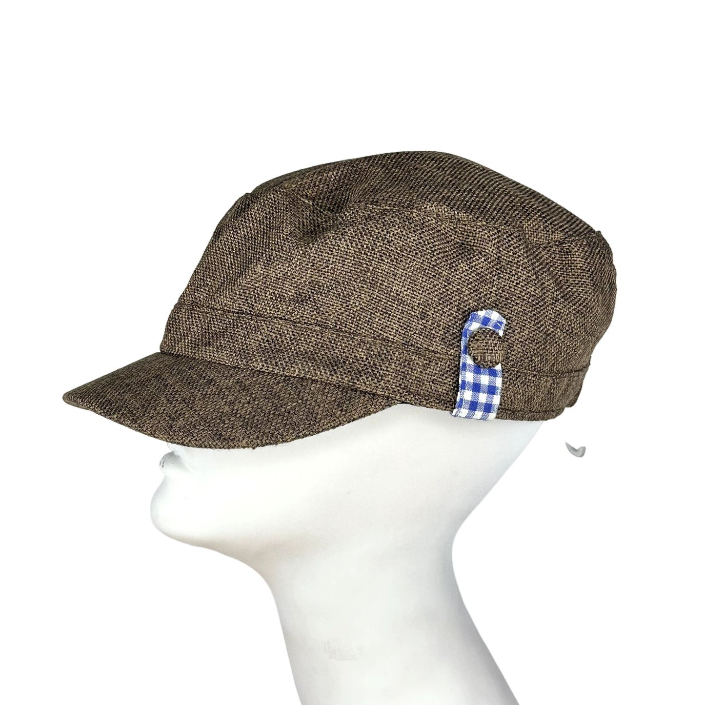 Ladies Cadet Hat Military Conductors Hat Soft Cap Womens Brown Short Bill