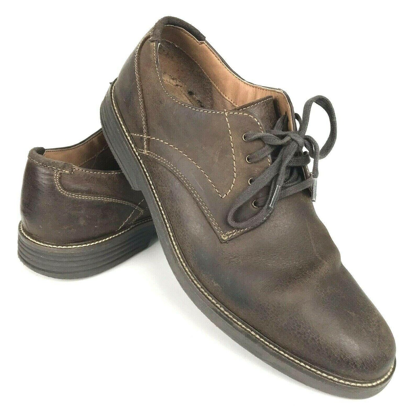 Dockers Brown Leather Parkway Oxfords Mens 10.5 Casual Work Dress Shoes